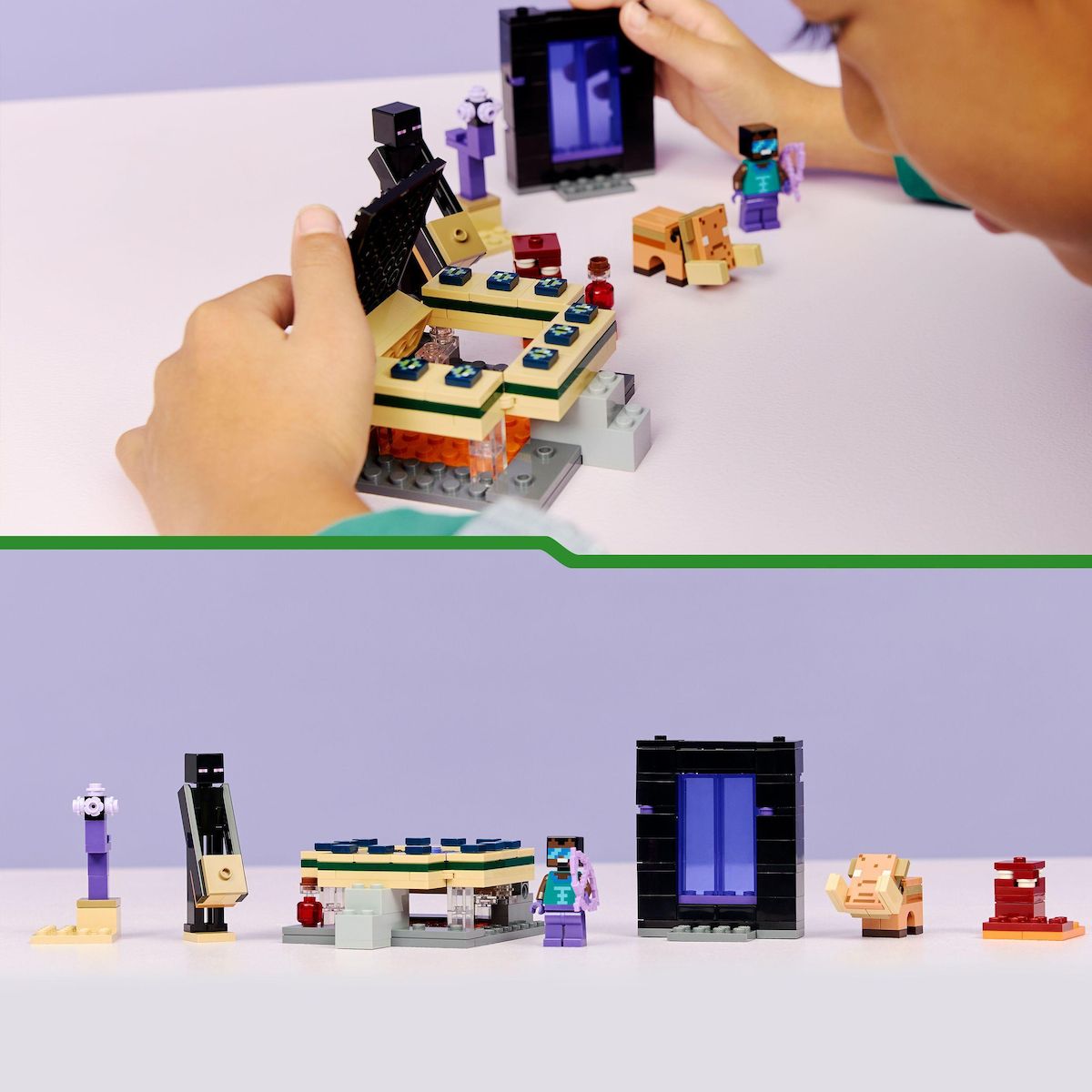 LEGO Minecraft 21584 - Voyage à Travers les Portails du Nether et de l’Ender