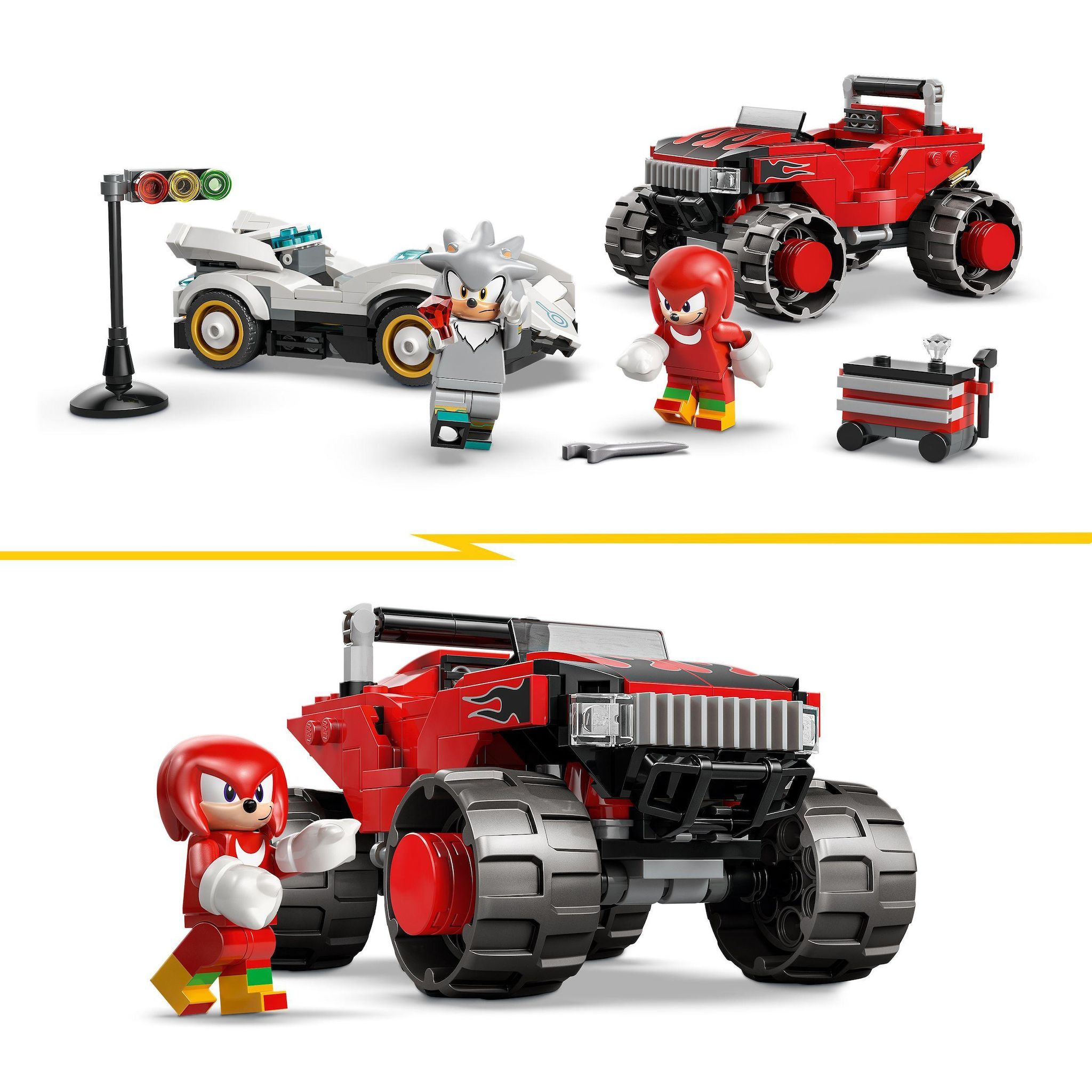Voir la diapositive 4 : LEGO Sonic 77118 - La Voiture de Silver contre le Monster Truck de Knuckles
