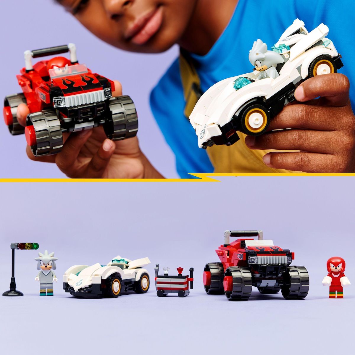 LEGO Sonic 77118 - La Voiture de Silver contre le Monster Truck de Knuckles