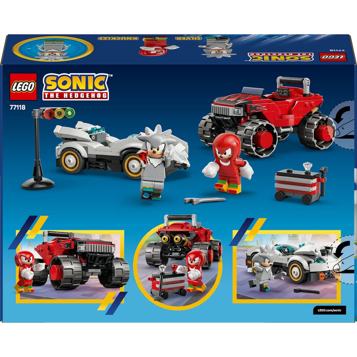 LEGO Sonic 77118 - La Voiture de Silver contre le Monster Truck de Knuckles