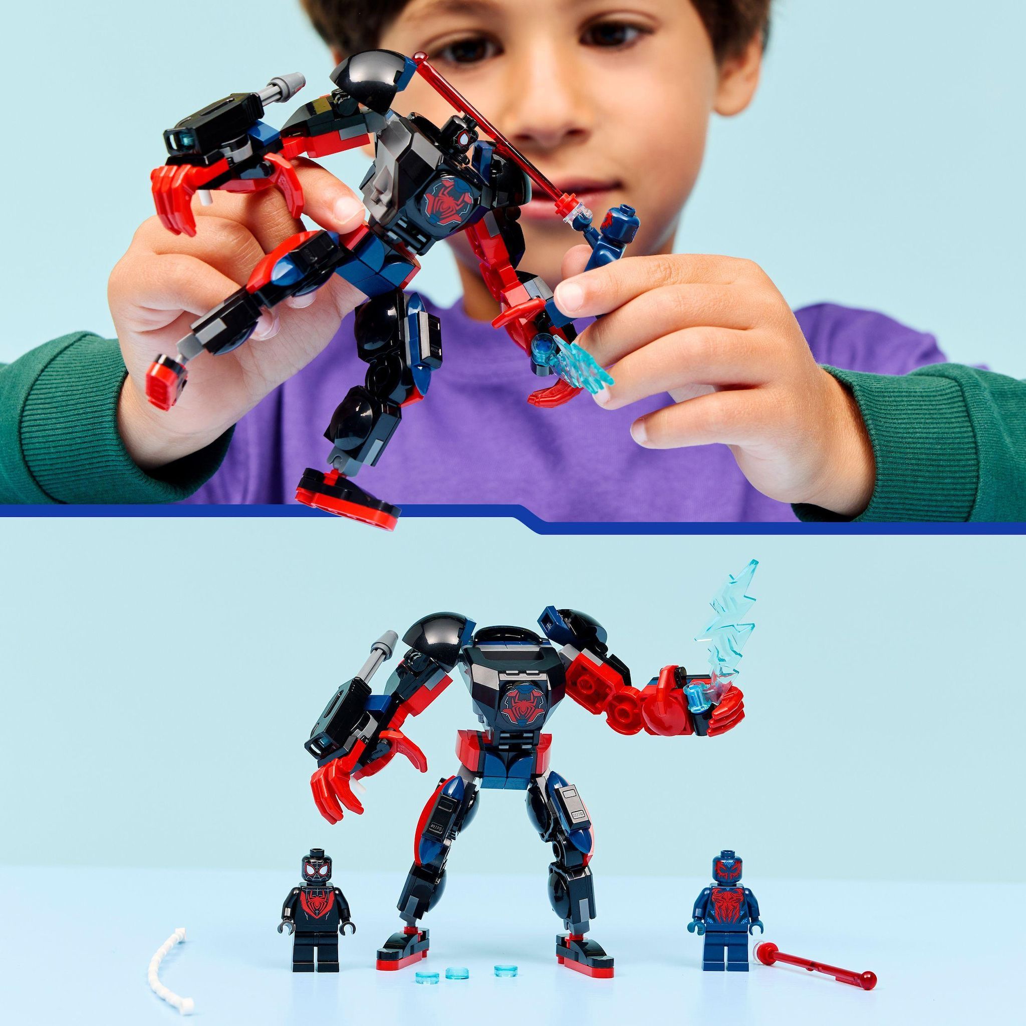 Voir la diapositive 6 : LEGO Marvel 76337 - Le Robot de Miles Morales contre Spider-Man 2099