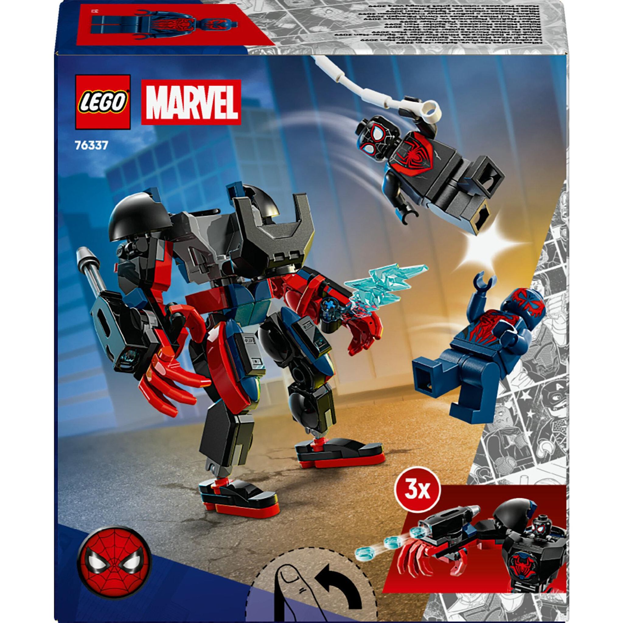 Voir la diapositive 8 : LEGO Marvel 76337 - Le Robot de Miles Morales contre Spider-Man 2099