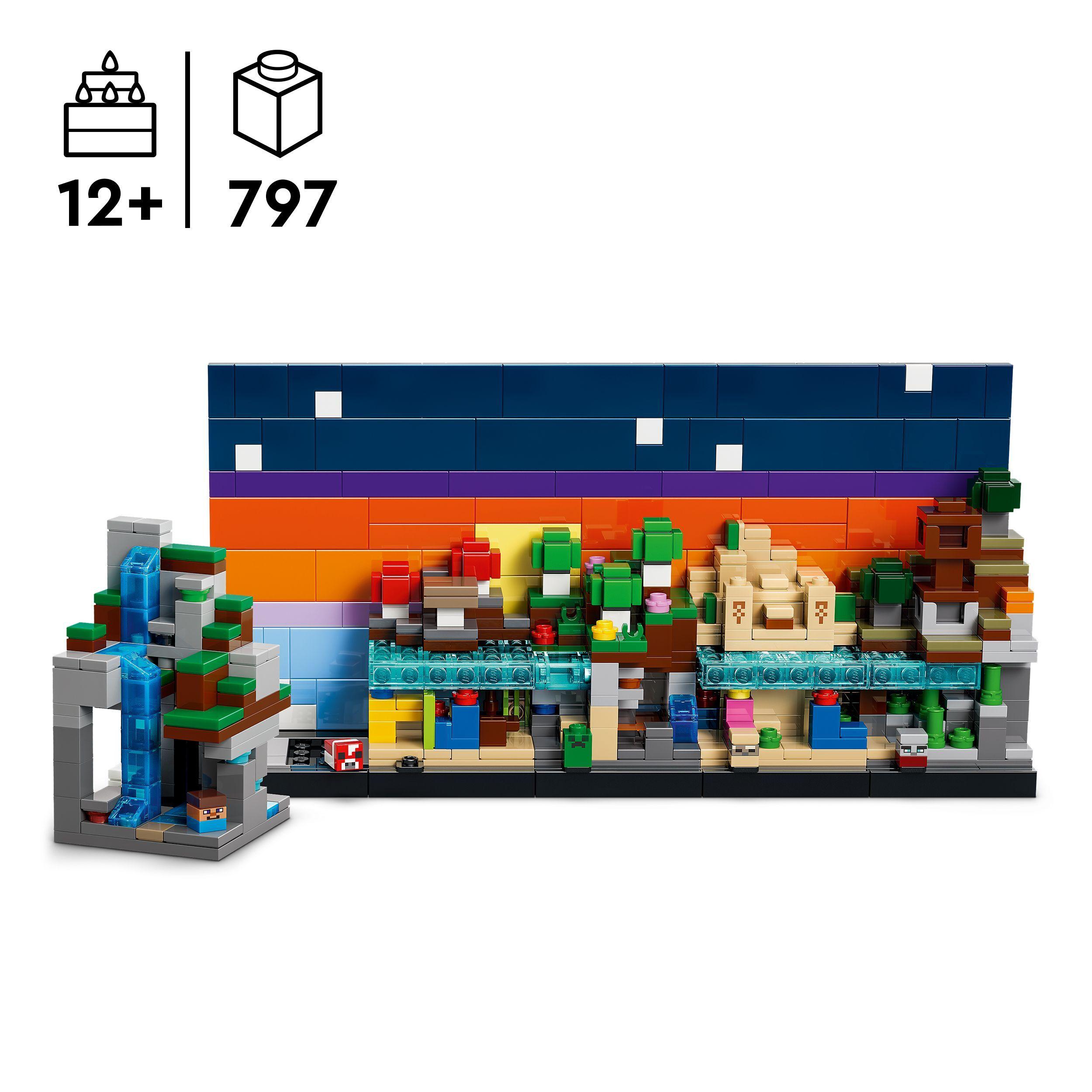 Voir la diapositive 3 : LEGO Minecraft 21589 Mini Biomes - Jouet de Construction pour Garçon ou Fille dès 12 ans