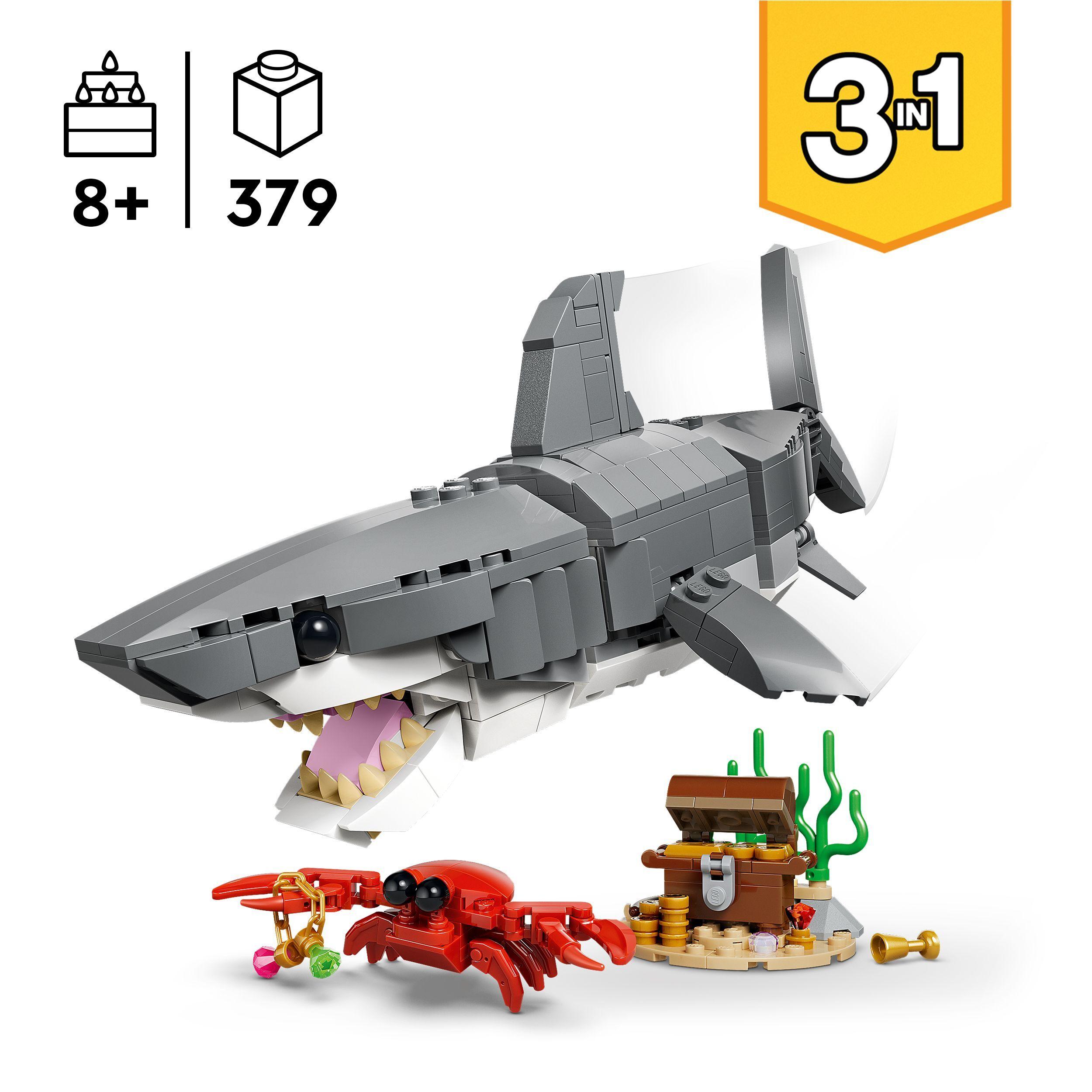 Voir la diapositive 3 : LEGO Creator 3-en-1 31381 Le Redoutable Requin et le Coffre au Trésor - Jouet dès 8 ans