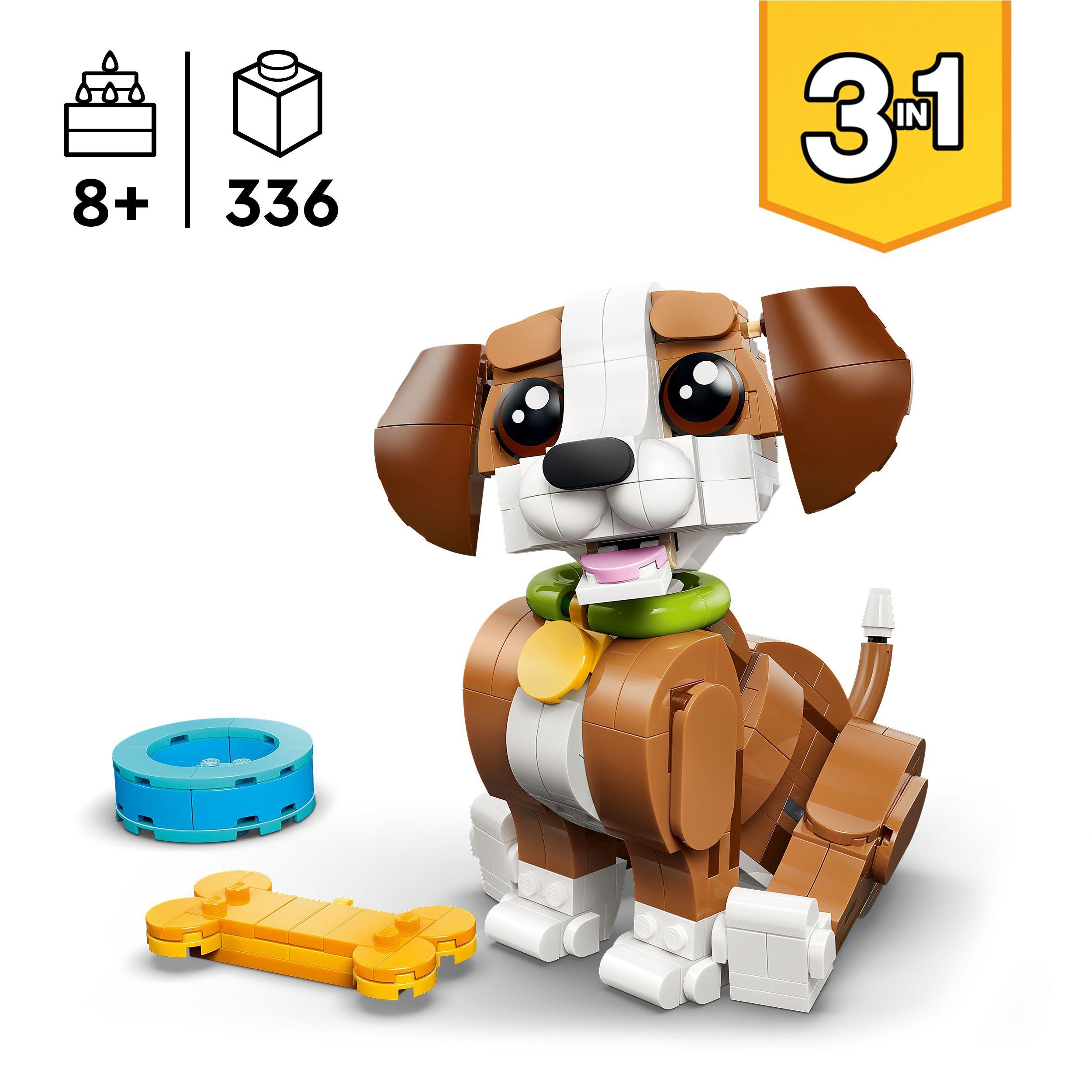 Voir la diapositive 3 : LEGO Creator 3-en-1 31382 Les Adorables Animaux : le Chiot Joueur - Jeu dès 8 ans - Cadeau