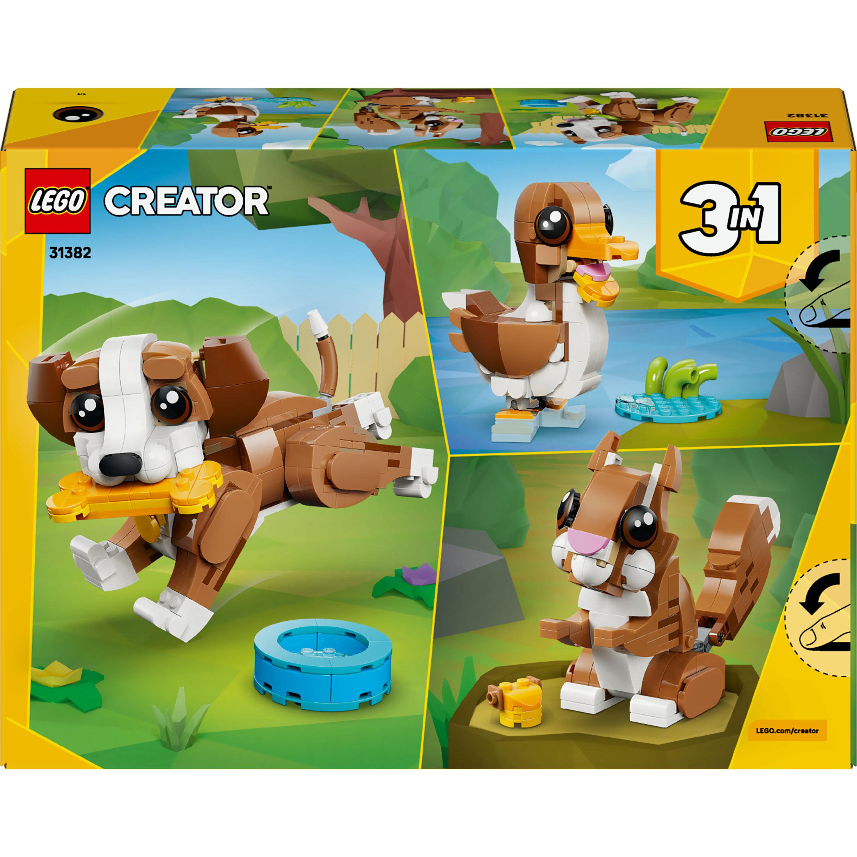 Voir la diapositive 8 : LEGO Creator 3-en-1 31382 Les Adorables Animaux : le Chiot Joueur - Jeu dès 8 ans - Cadeau