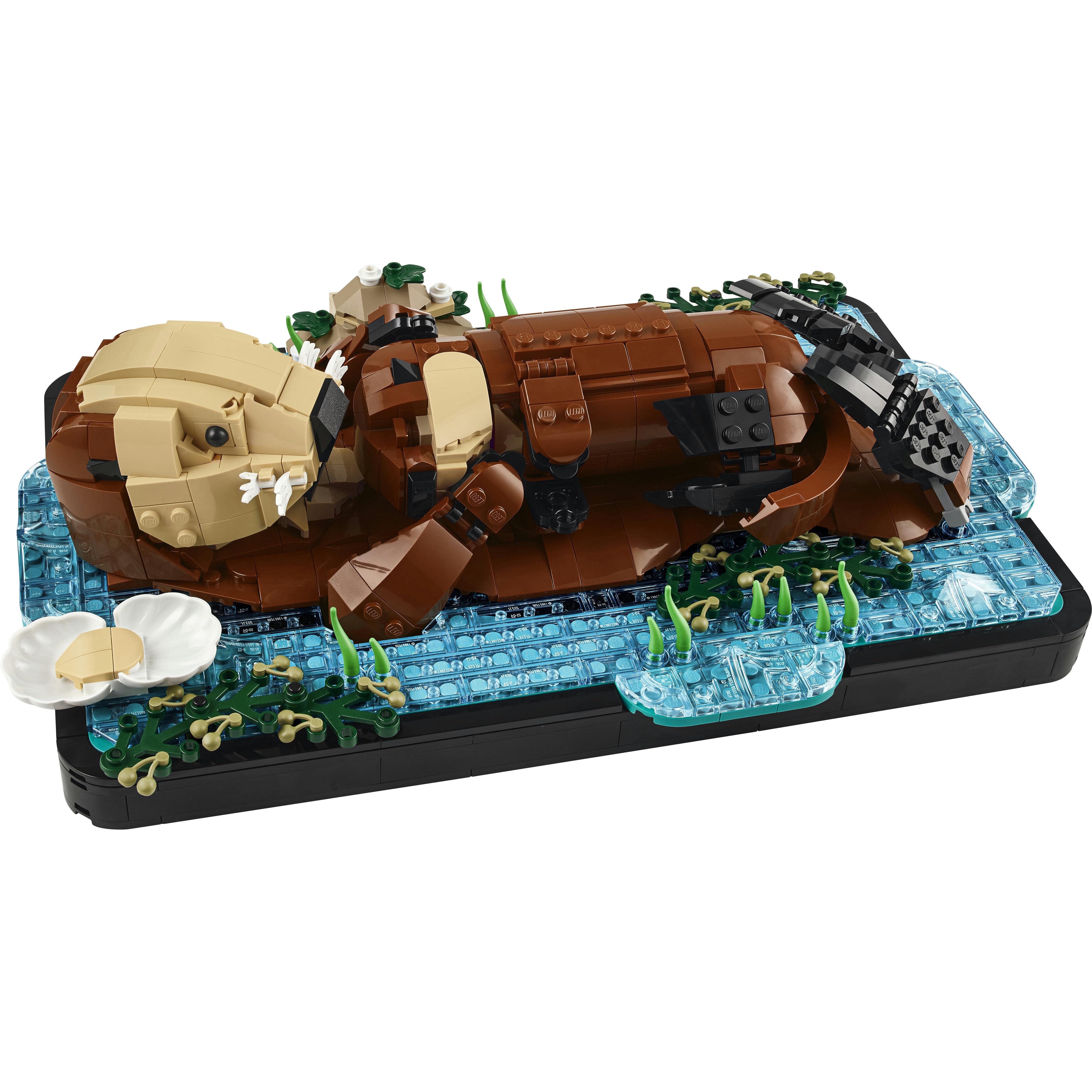Voir la diapositive 2 : LEGO Ideas 21366 Les Loutres Câlines - Set de Construction Adulte - Maquette d'Animaux