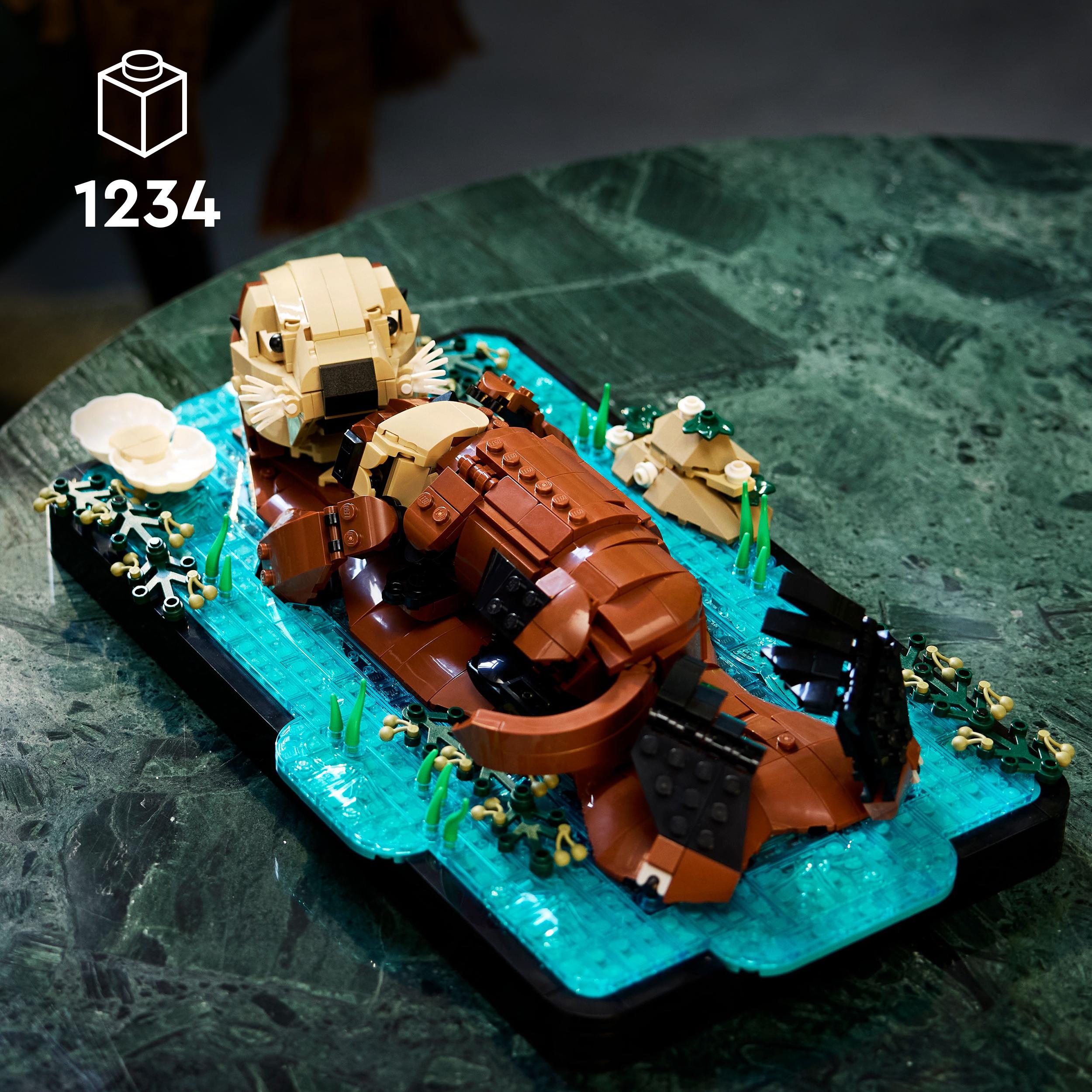 Voir la diapositive 3 : LEGO Ideas 21366 Les Loutres Câlines - Set de Construction Adulte - Maquette d'Animaux