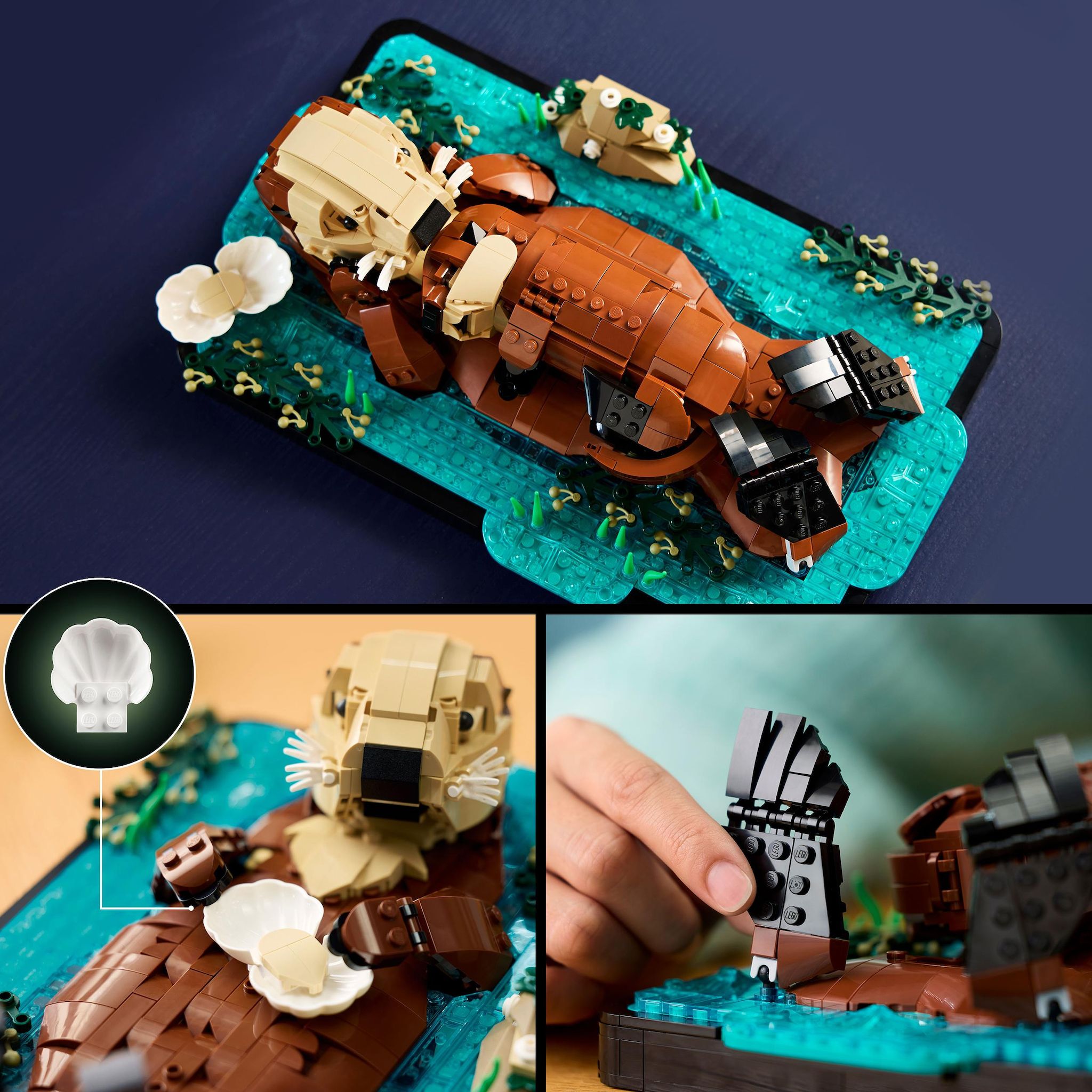 Voir la diapositive 5 : LEGO Ideas 21366 - Les loutres câlines