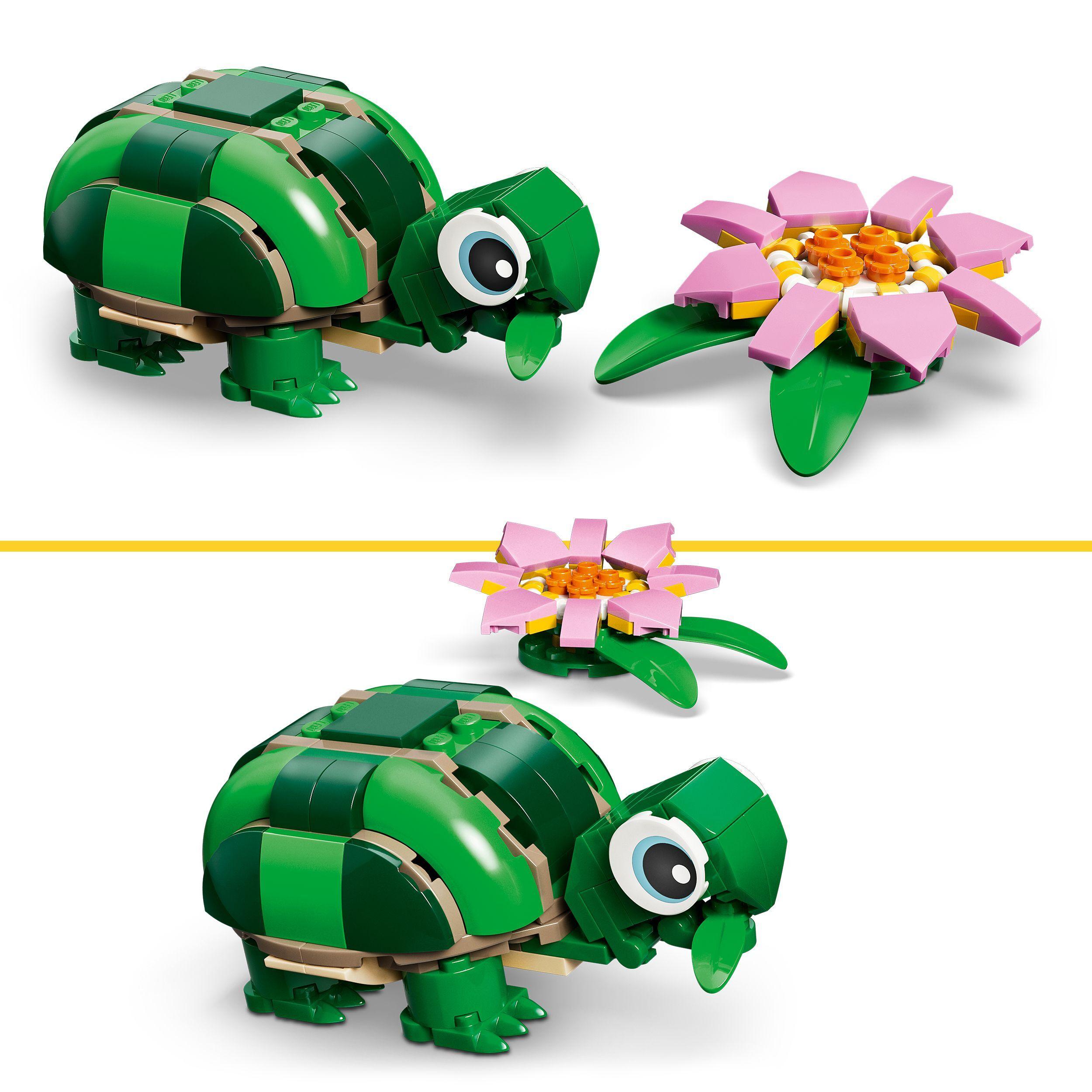 Voir la diapositive 4 : LEGO Creator 3-en-1 31377 La Tortue et la Fleur de Nénuphar - Jouet de Construction 7 ans