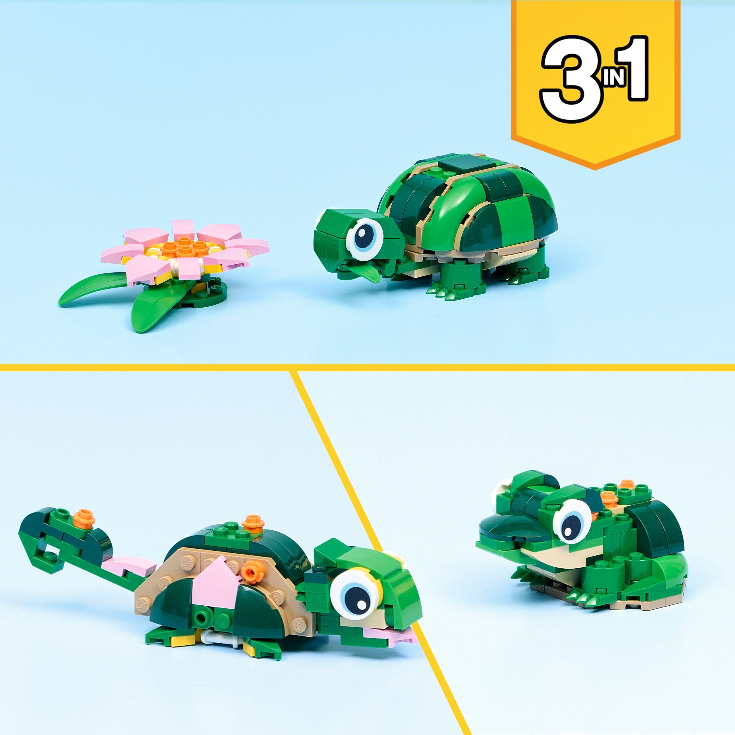 Voir la diapositive 6 : LEGO Creator 3-en-1 31377 La Tortue et la Fleur de Nénuphar - Jouet de Construction 7 ans
