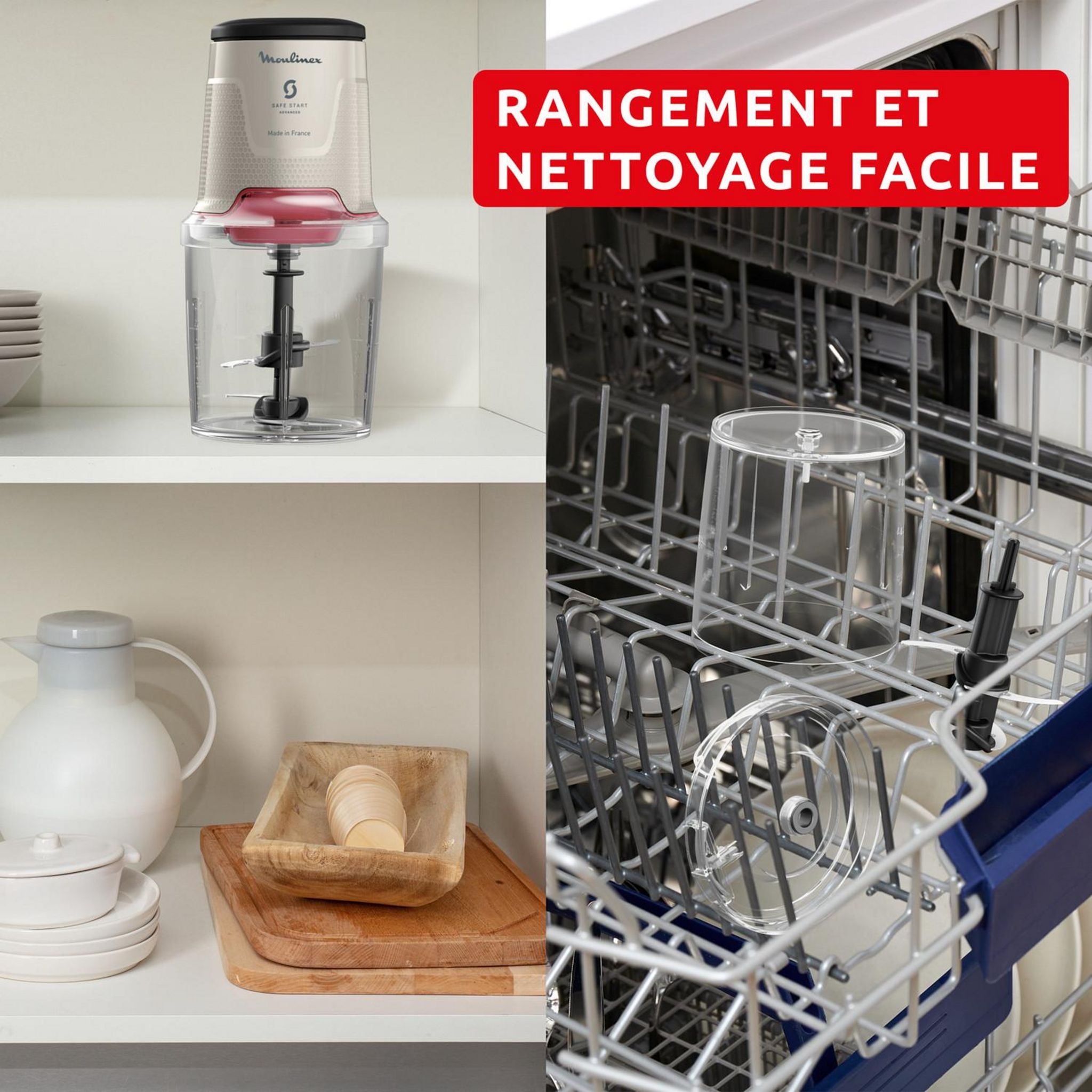 Voir la diapositive 5 : MOULINEX Mini hachoir électrique AT740BF1 - Écru