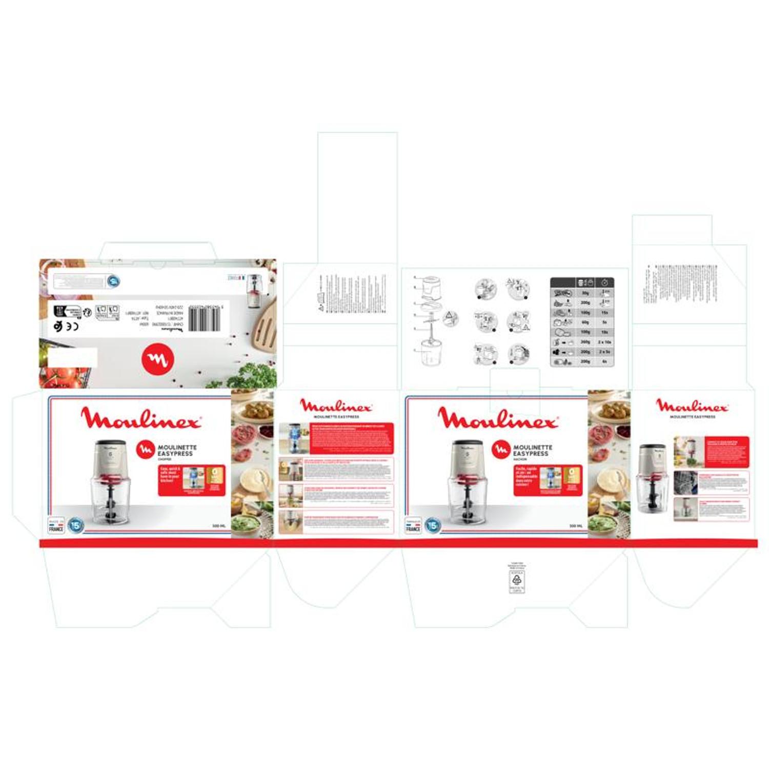 Voir la diapositive 7 : MOULINEX Mini hachoir électrique AT740BF1 - Écru