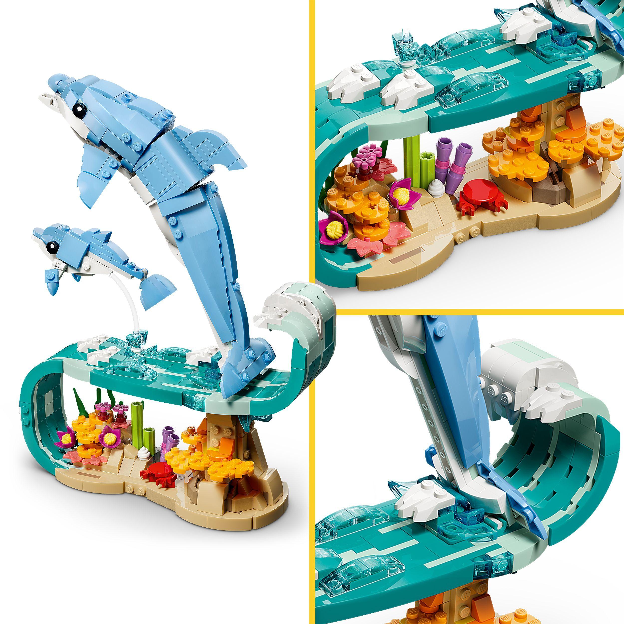 Voir la diapositive 4 : LEGO Creator 3-en-1 31385 Animaux Marins : les Beaux Dauphins - Jeu de Construction 9 ans