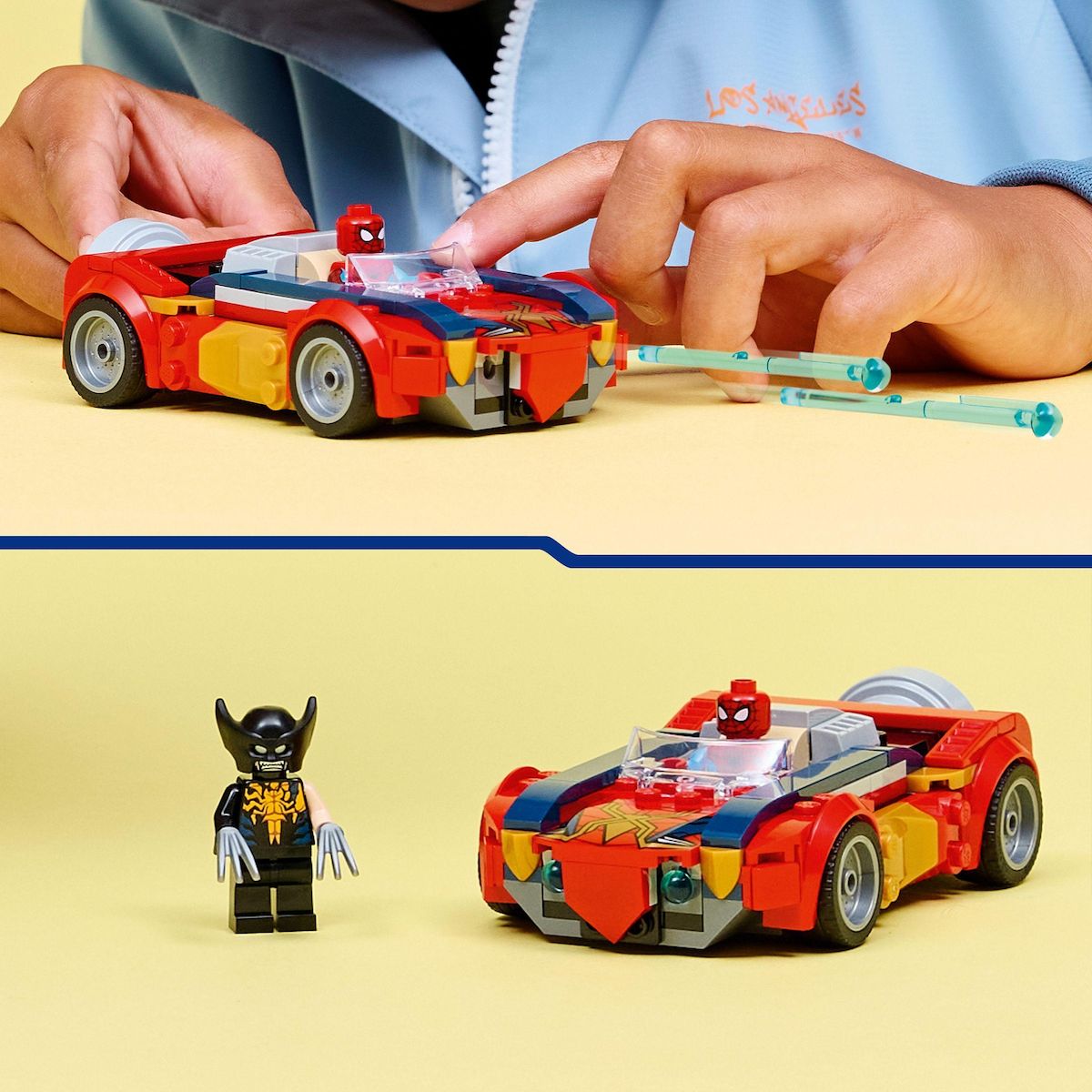 LEGO Marvel 76336 - Spider-Man et sa Voiture contre Wolverine Vénomisé
