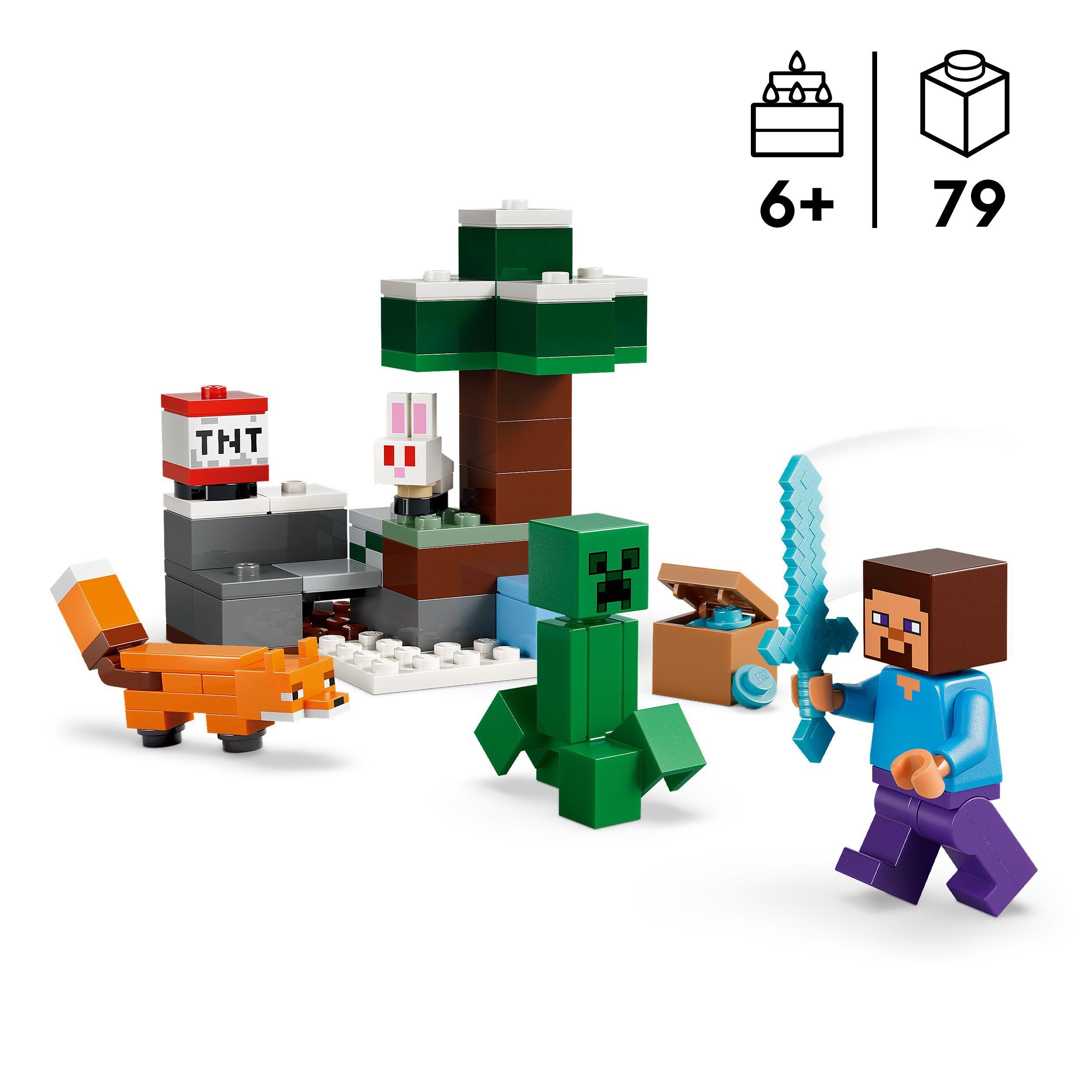 Voir la diapositive 3 : LEGO Minecraft 21583 Les Aventures de Steve dans la Taïga - Jeu Garçon ou Fille dès 6 ans