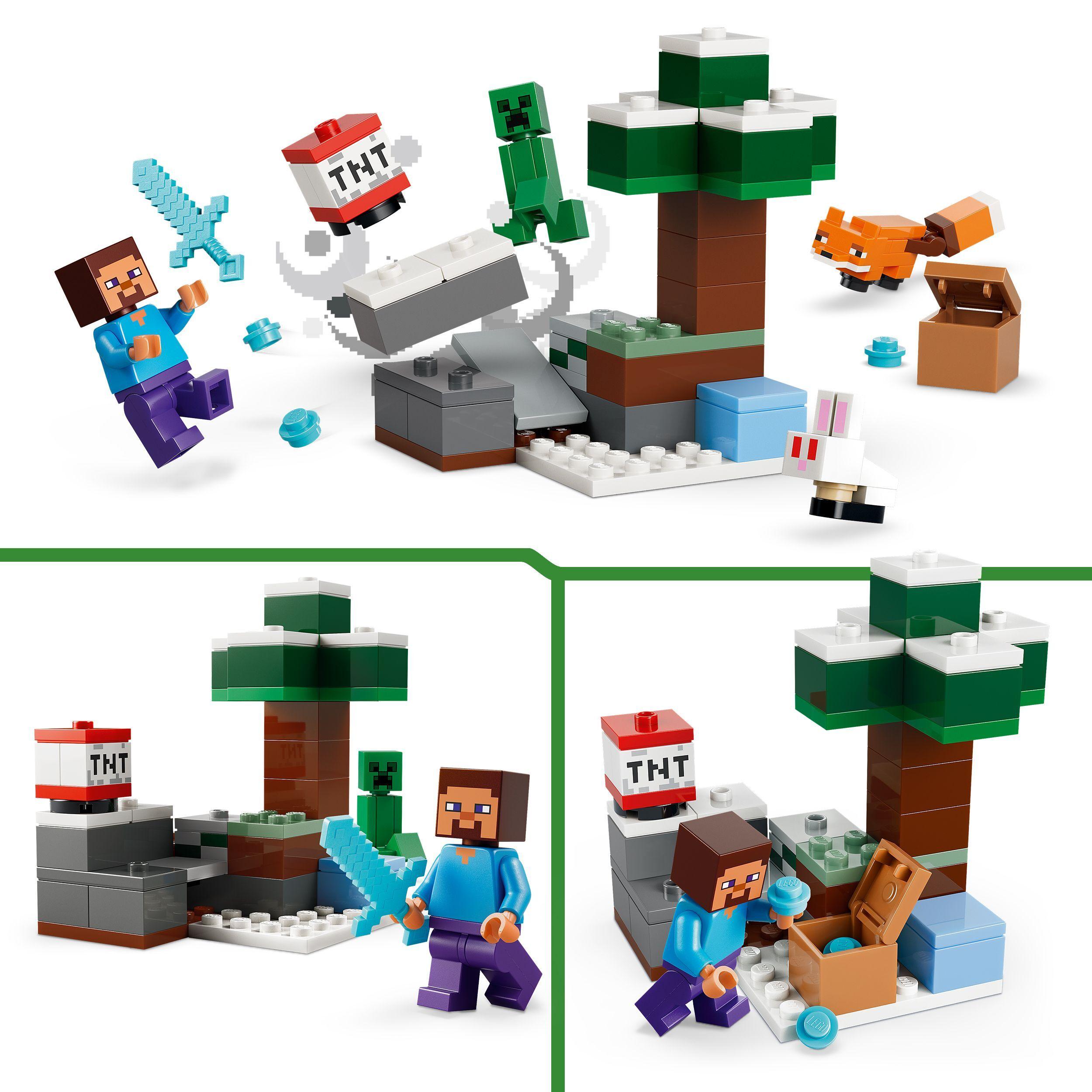 Voir la diapositive 4 : LEGO Minecraft 21583 Les Aventures de Steve dans la Taïga - Jeu Garçon ou Fille dès 6 ans