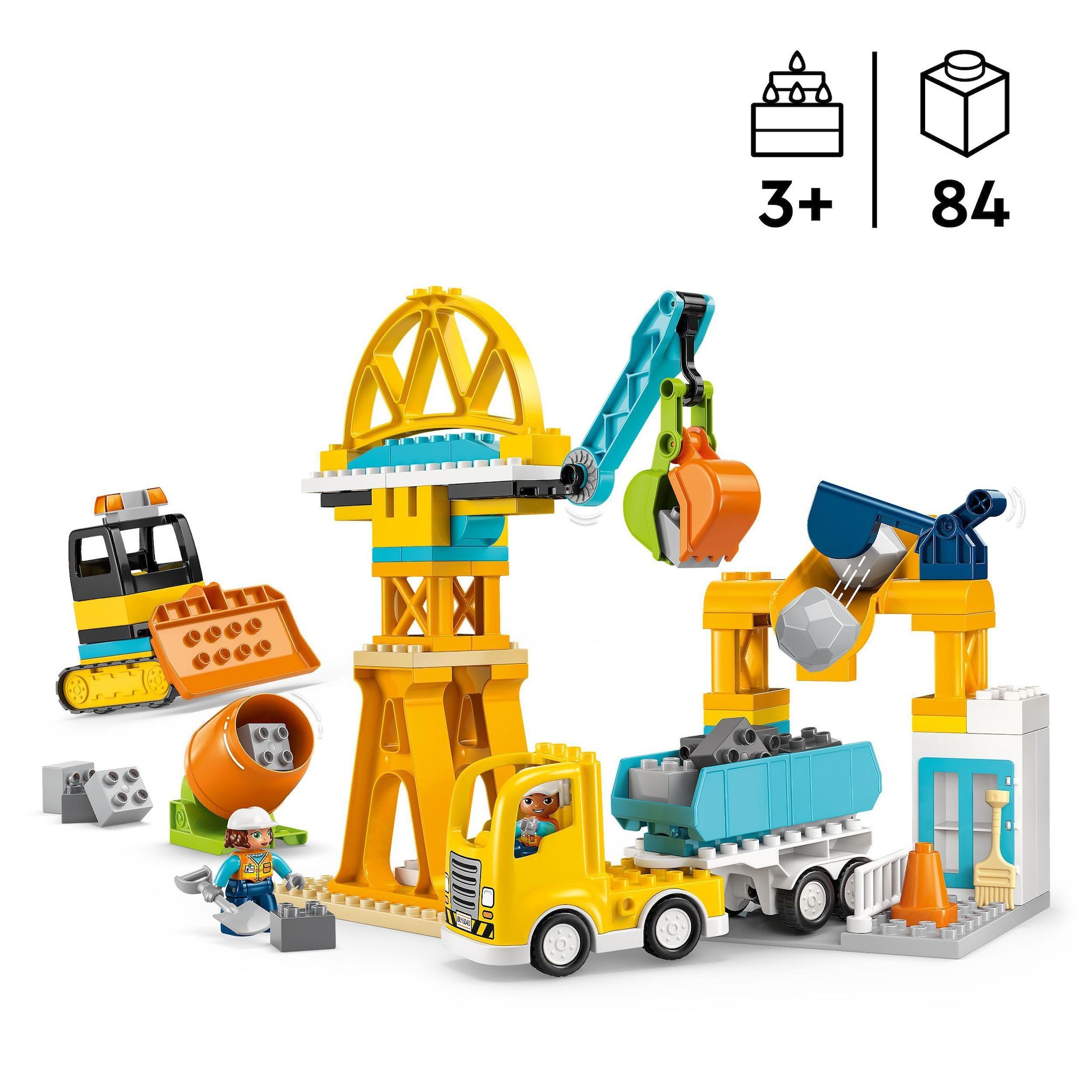 Voir la diapositive 3 : LEGO Duplo 10476 - Le chantier et ses véhicules 3 en 1
