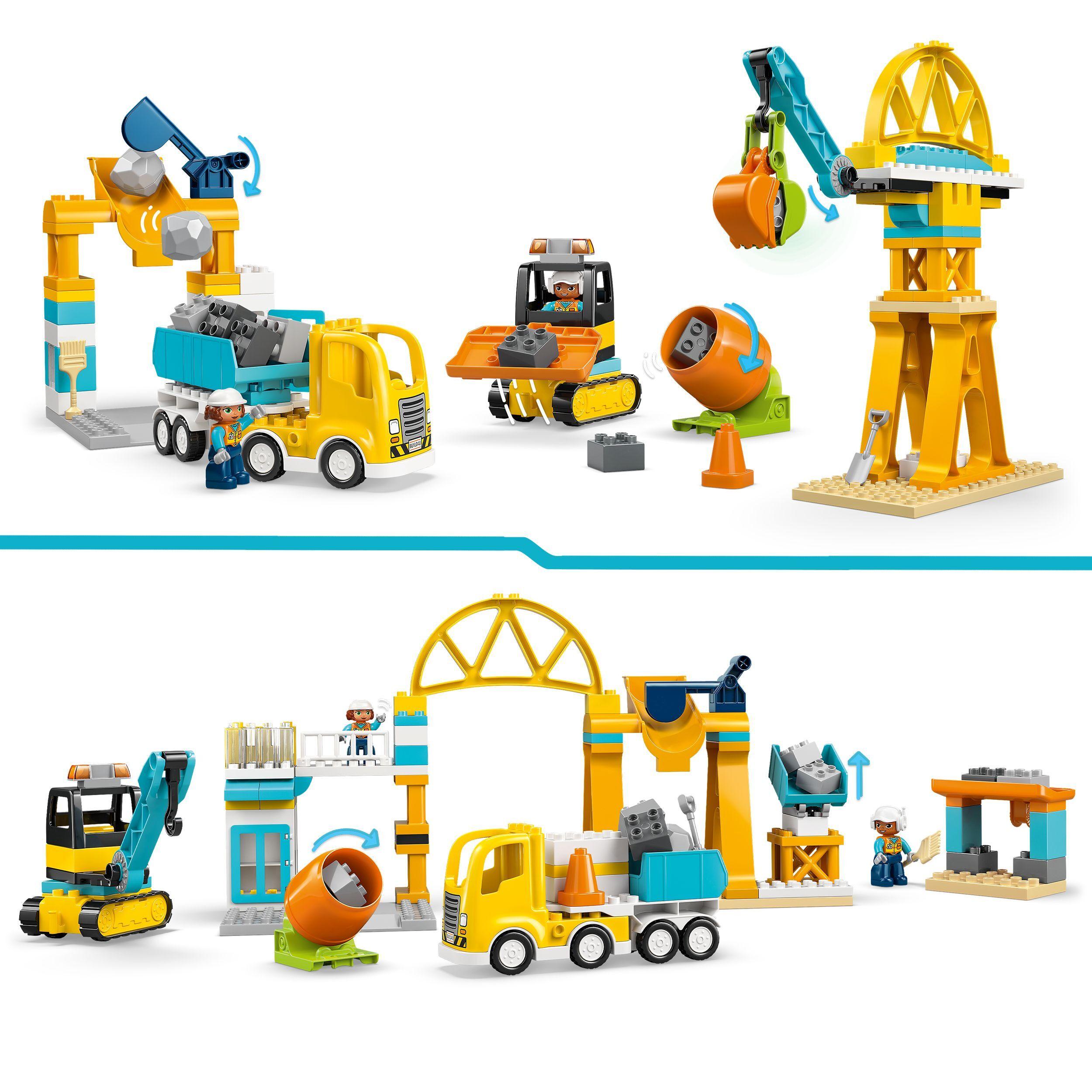 Voir la diapositive 4 : LEGO DUPLO Ma Ville 10476 Le Chantier et les Véhicules de Construction 3-en-1 - Jeu Créatif