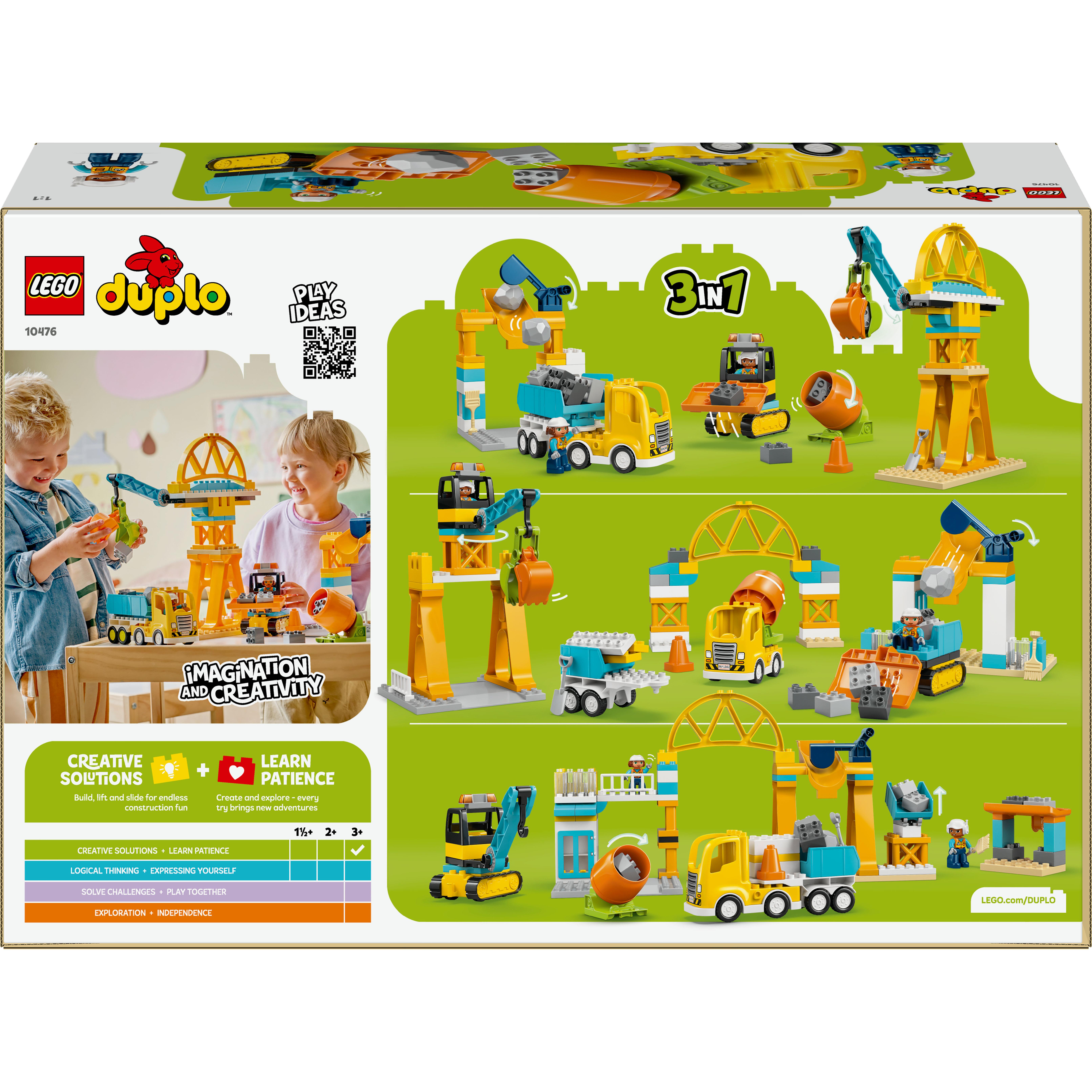 Voir la diapositive 8 : LEGO DUPLO Ma Ville 10476 Le Chantier et les Véhicules de Construction 3-en-1 - Jeu Créatif