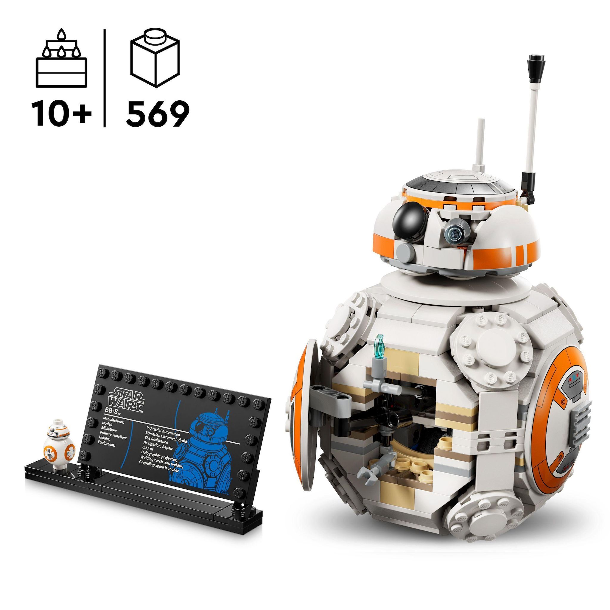 Voir la diapositive 3 : LEGO Star Wars 75452 - Droïde Astromécano BB-8