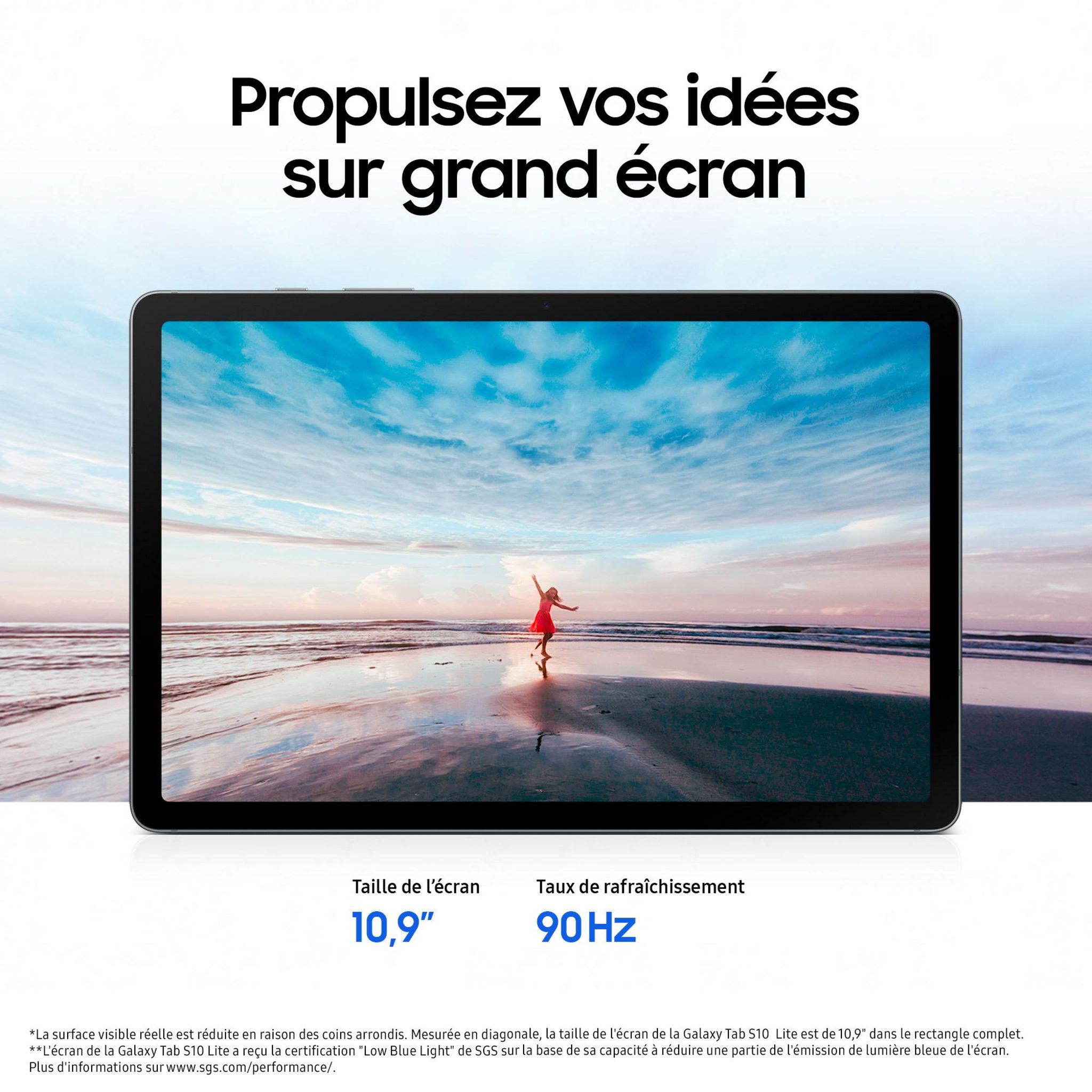 Voir la diapositive 3 : SAMSUNG Tablette tactile TAB S10 Lite 128Go 10.9 pouces - Gris