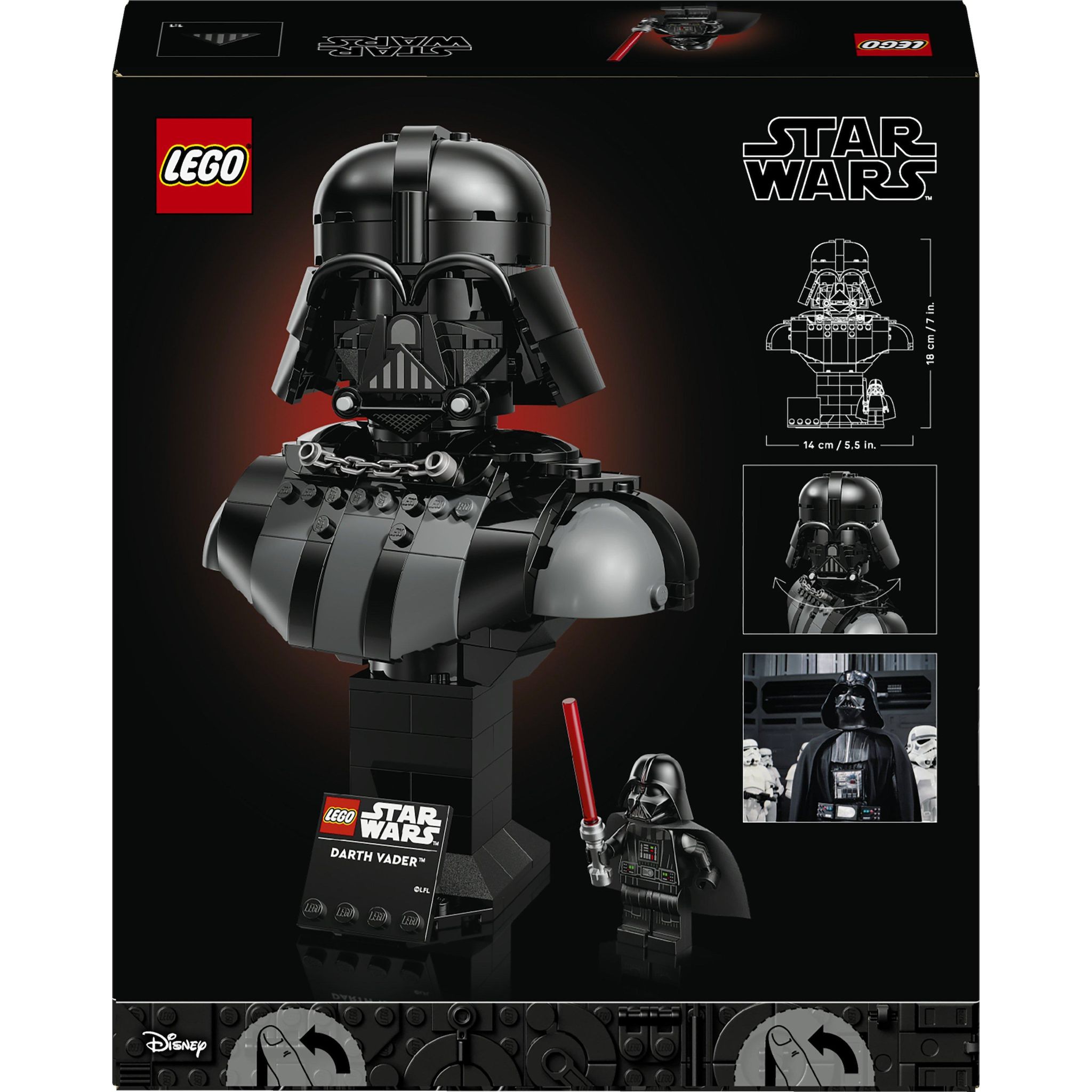 Voir la diapositive 7 : LEGO Star Wars 75439 - Le buste de Dark Vador