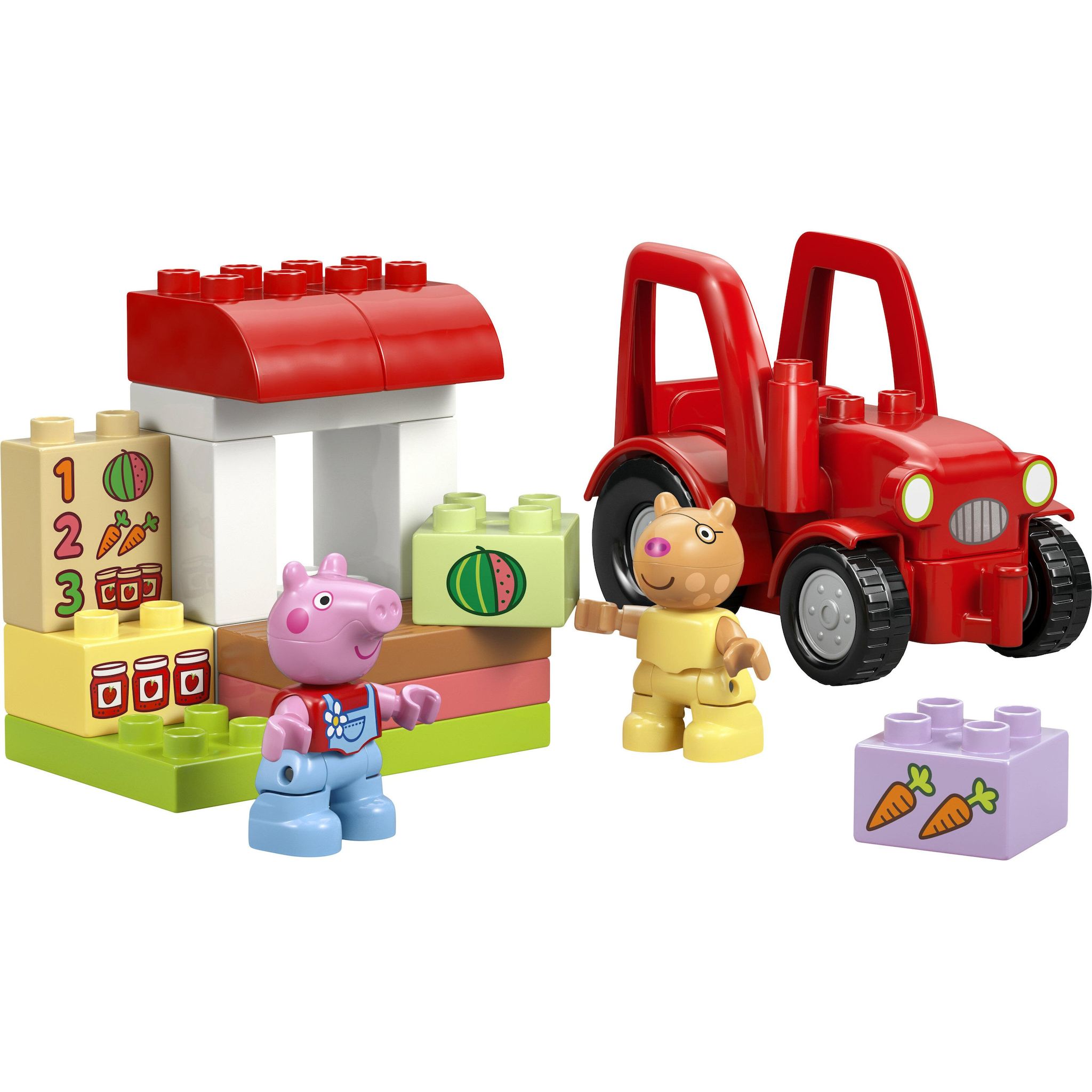 Voir la diapositive 2 : LEGO Duplo 10468 - Le tracteur et la Marché Peppa Pig