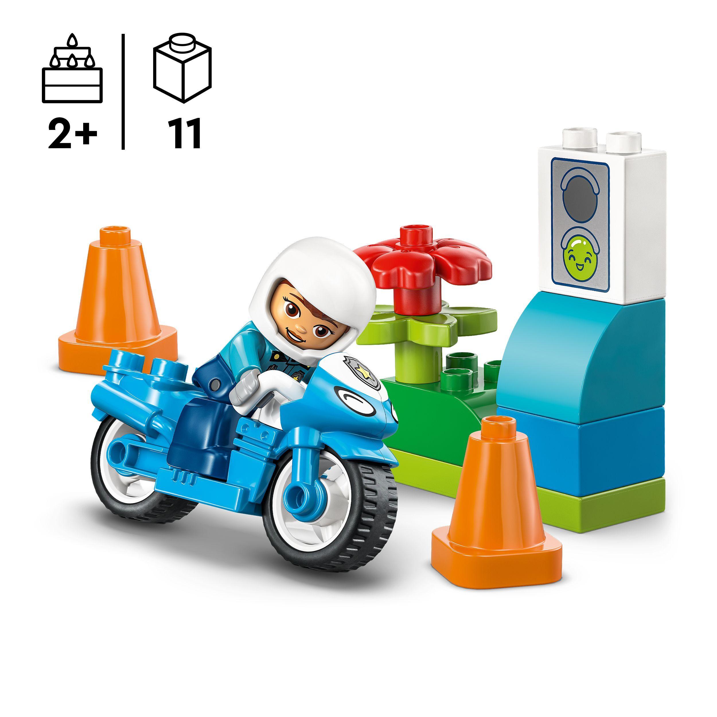 Voir la diapositive 3 : LEGO DUPLO Ma Ville 10471 La Moto de Police Bleue - Jouet pour Garçon ou Fille dès 2 ans