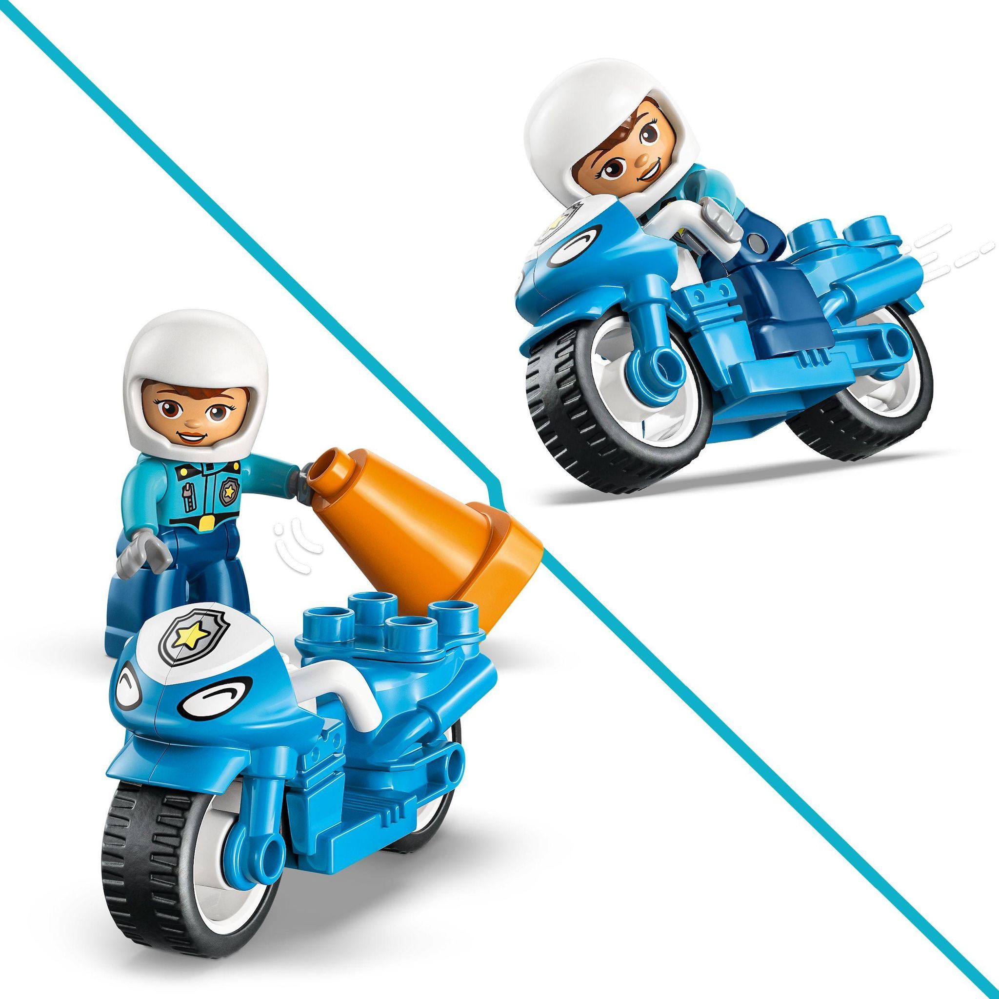 Voir la diapositive 4 : LEGO Duplo 10471 - La Moto de Police Bleue