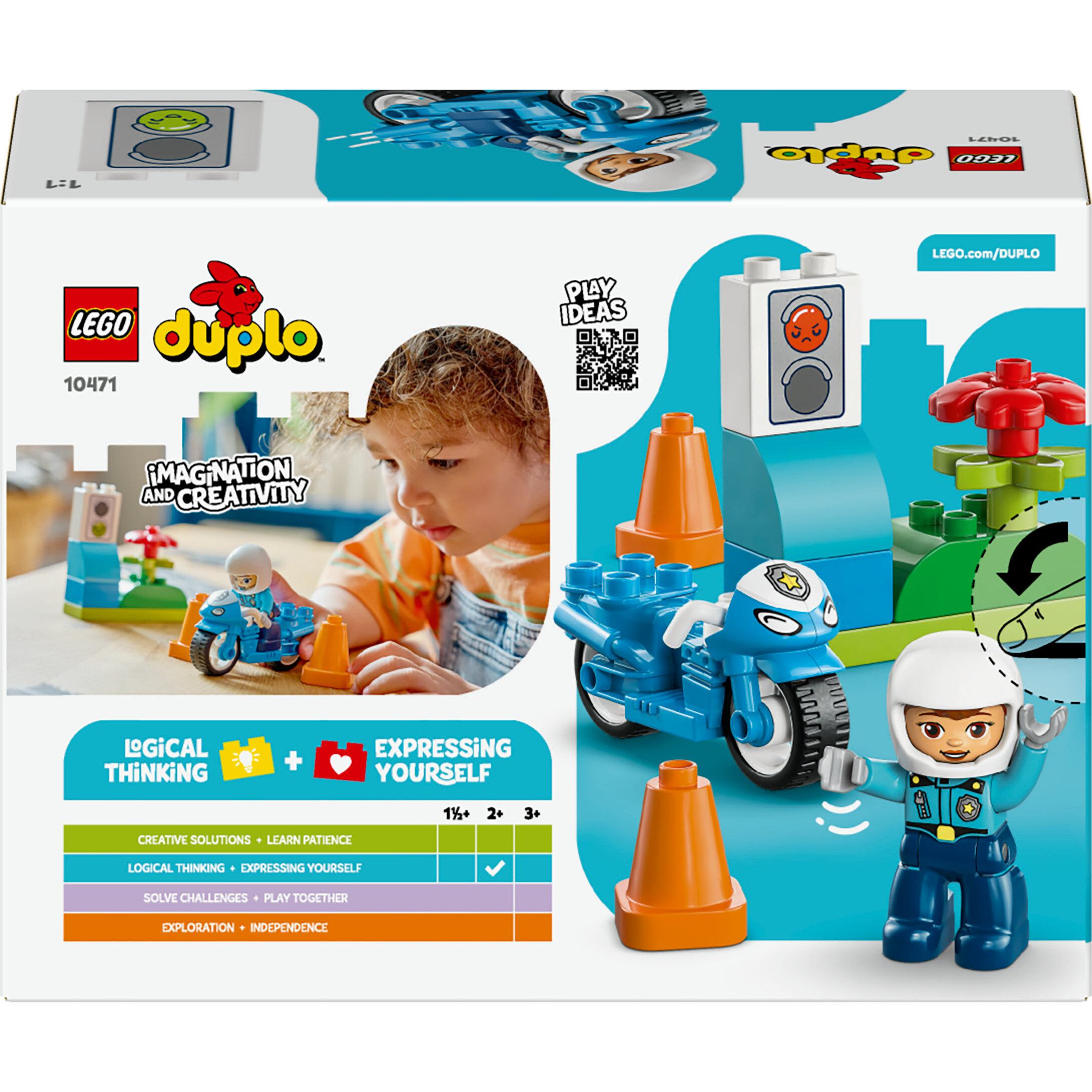 Voir la diapositive 8 : LEGO DUPLO Ma Ville 10471 La Moto de Police Bleue - Jouet pour Garçon ou Fille dès 2 ans