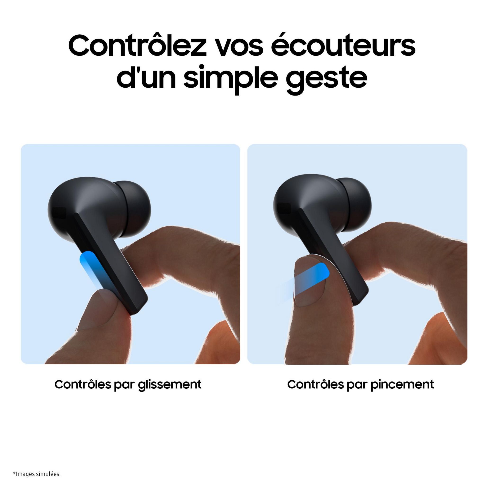Voir la diapositive 8 : SAMSUNG Galaxy Buds 3 FE - Noir