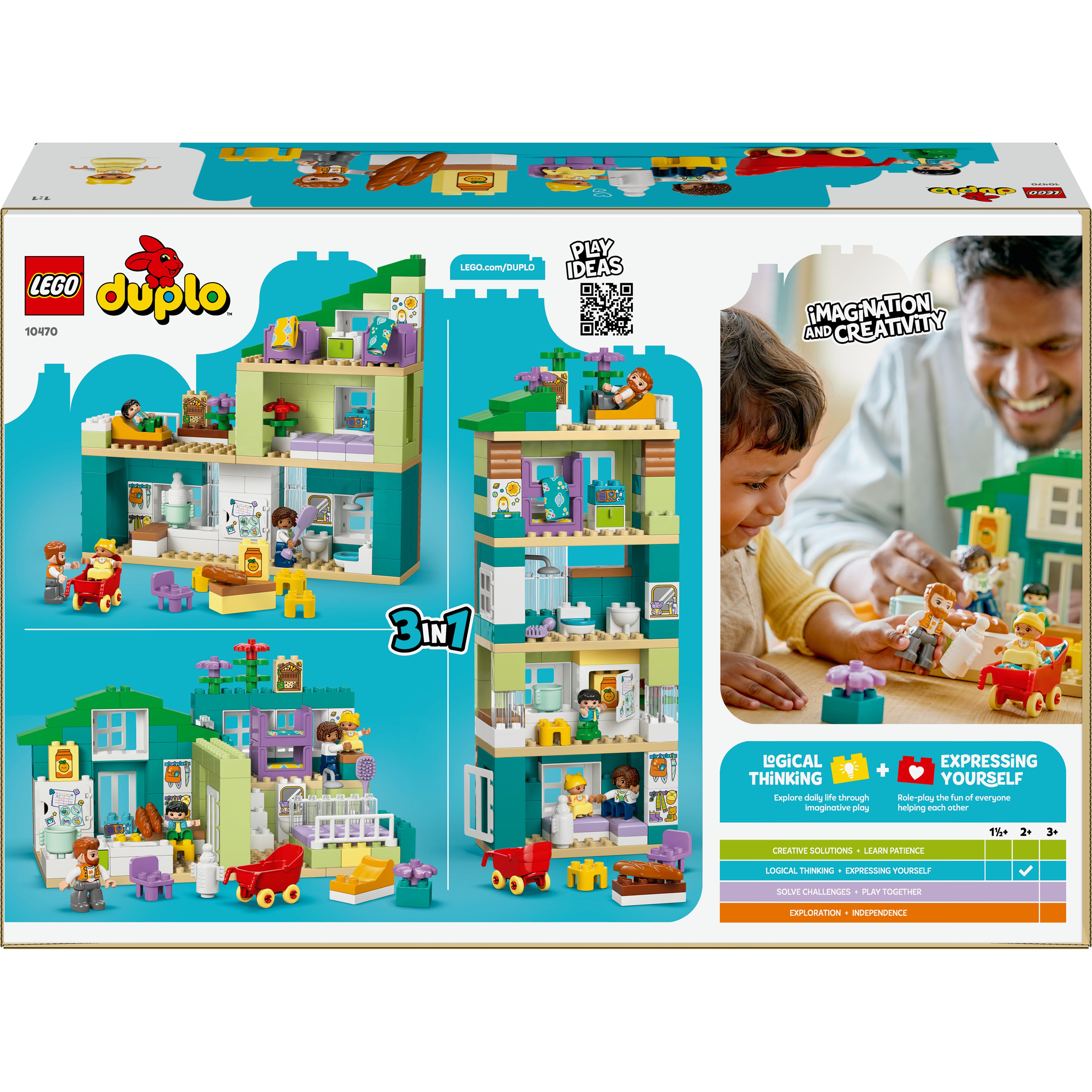 Voir la diapositive 8 : LEGO DUPLO Ma Ville 10470 La Maison Familiale Moderne 3-en-1 - Jouet Fille ou Garçon 2 ans<br/>