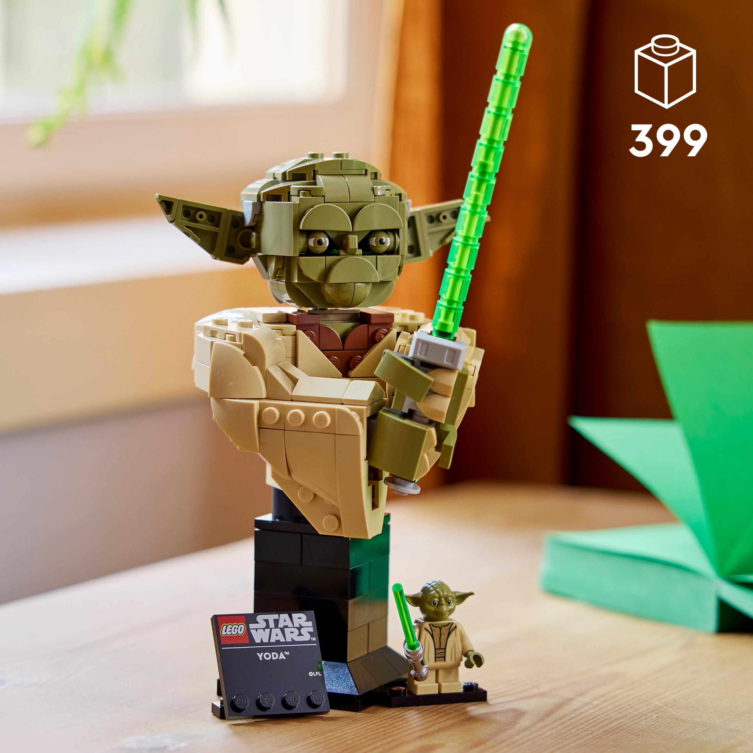 Voir la diapositive 3 : LEGO LEGO Star Wars 75438 Le Buste de Yoda - Set pour Adulte - Décoration DIY avec Sabre Laser