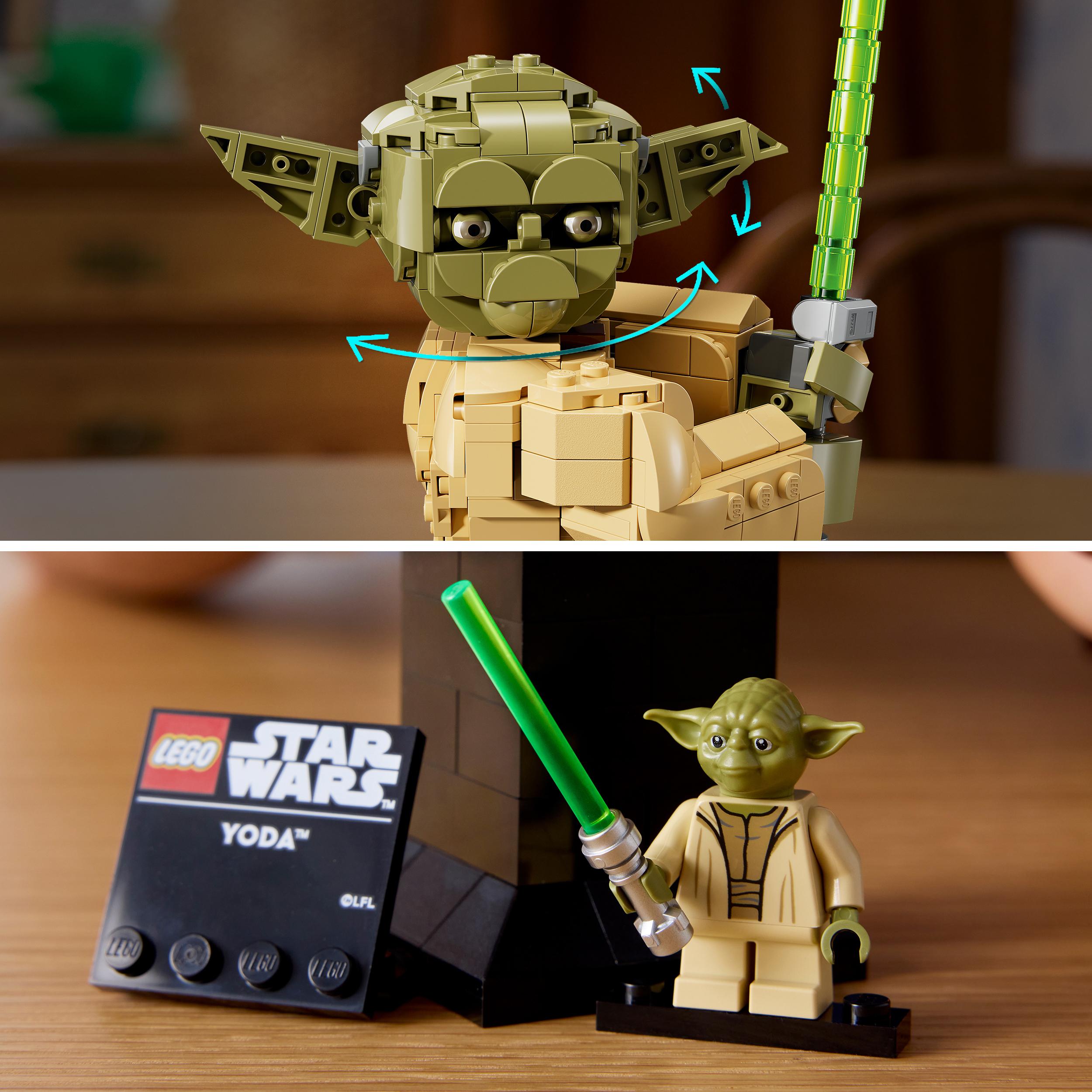 Voir la diapositive 6 : LEGO LEGO Star Wars 75438 Le Buste de Yoda - Set pour Adulte - Décoration DIY avec Sabre Laser