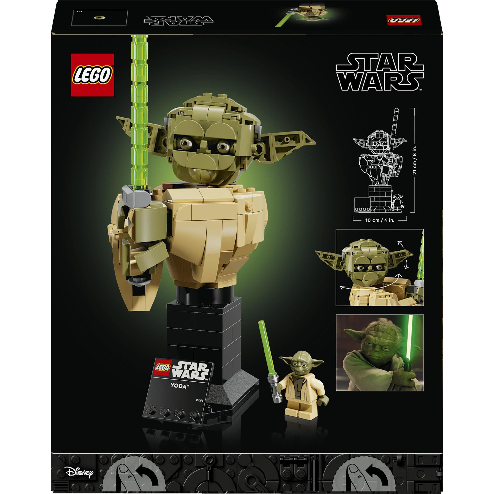 Voir la diapositive 7 : LEGO Star Wars 75438 - Le buste de Yoda
