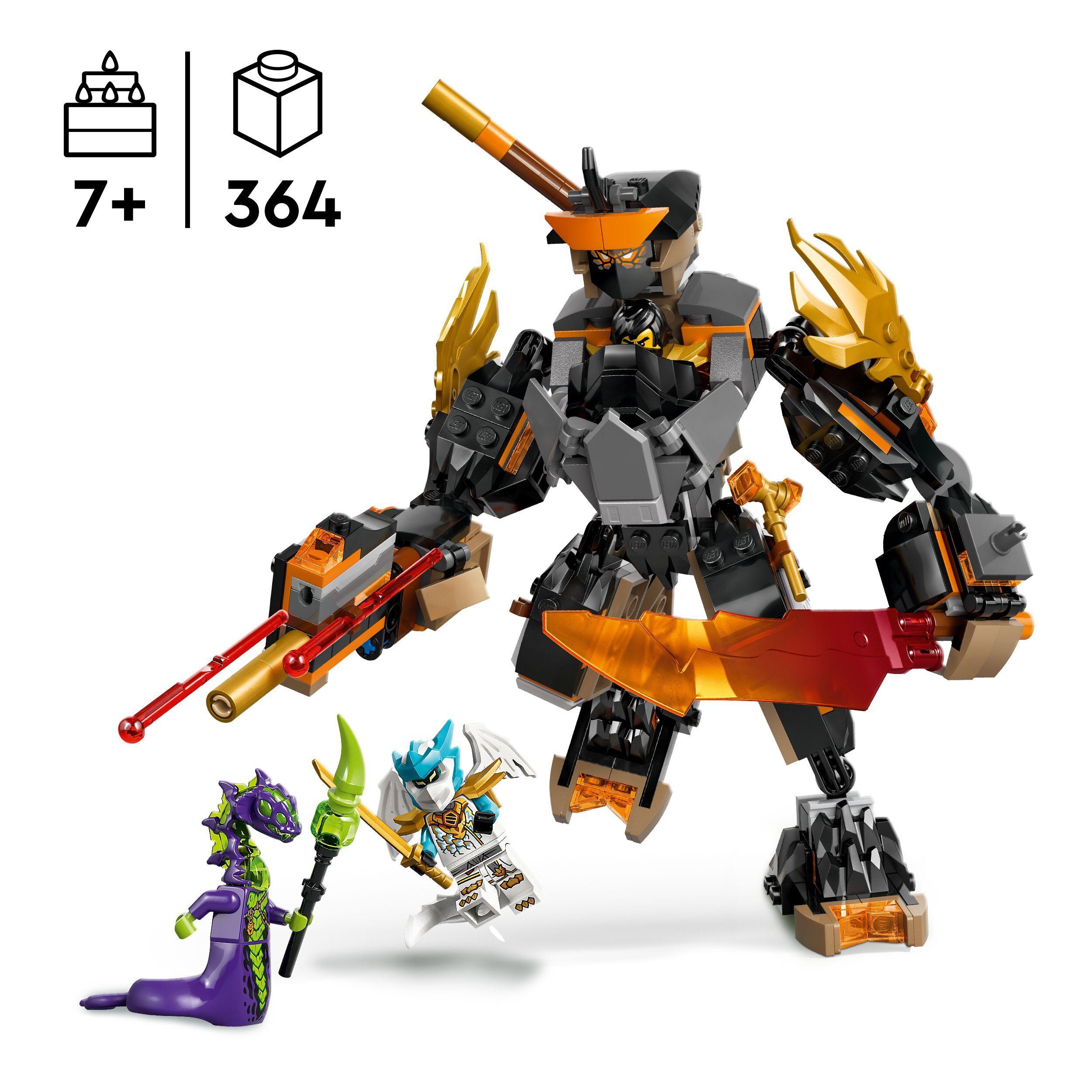 Voir la diapositive 3 : LEGO NINJAGO 71854 La Mission du Robot Cole et du Dragon Zane - Jeu de Construction 7 ans