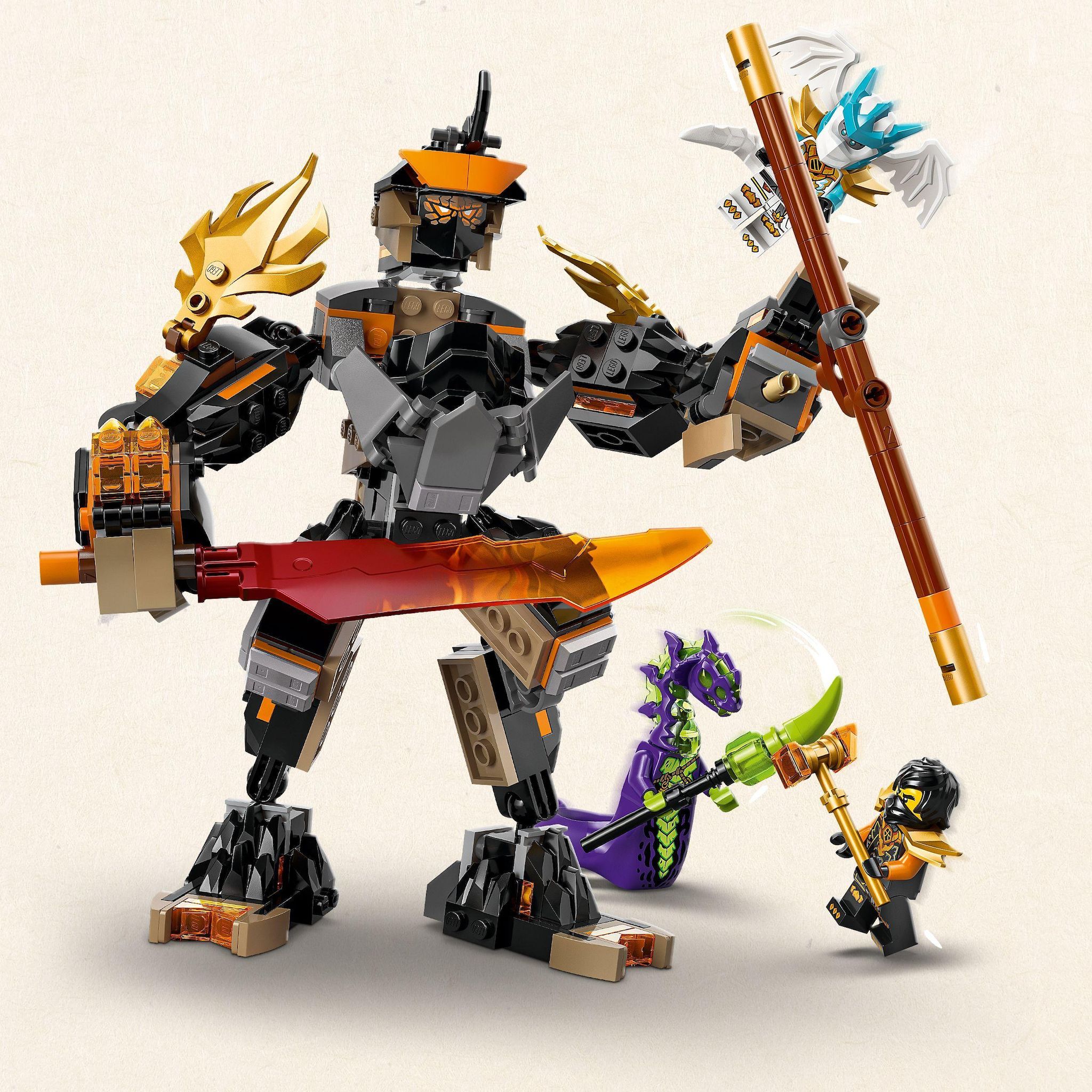 Voir la diapositive 4 : LEGO Ninjago 71854 - La mission du Robot Cole et du dragon Zane