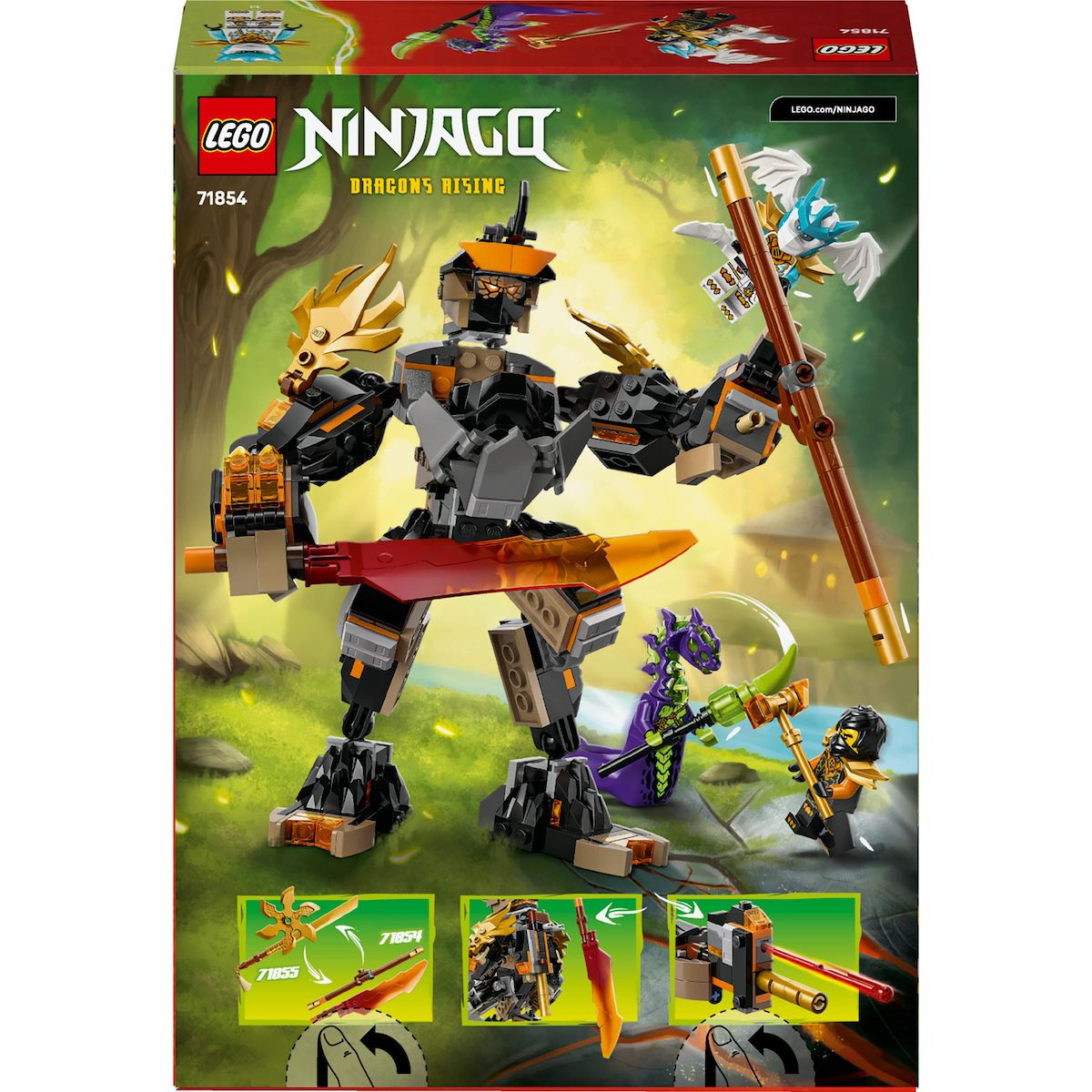 LEGO Ninjago 71854 - La mission du Robot Cole et du dragon Zane