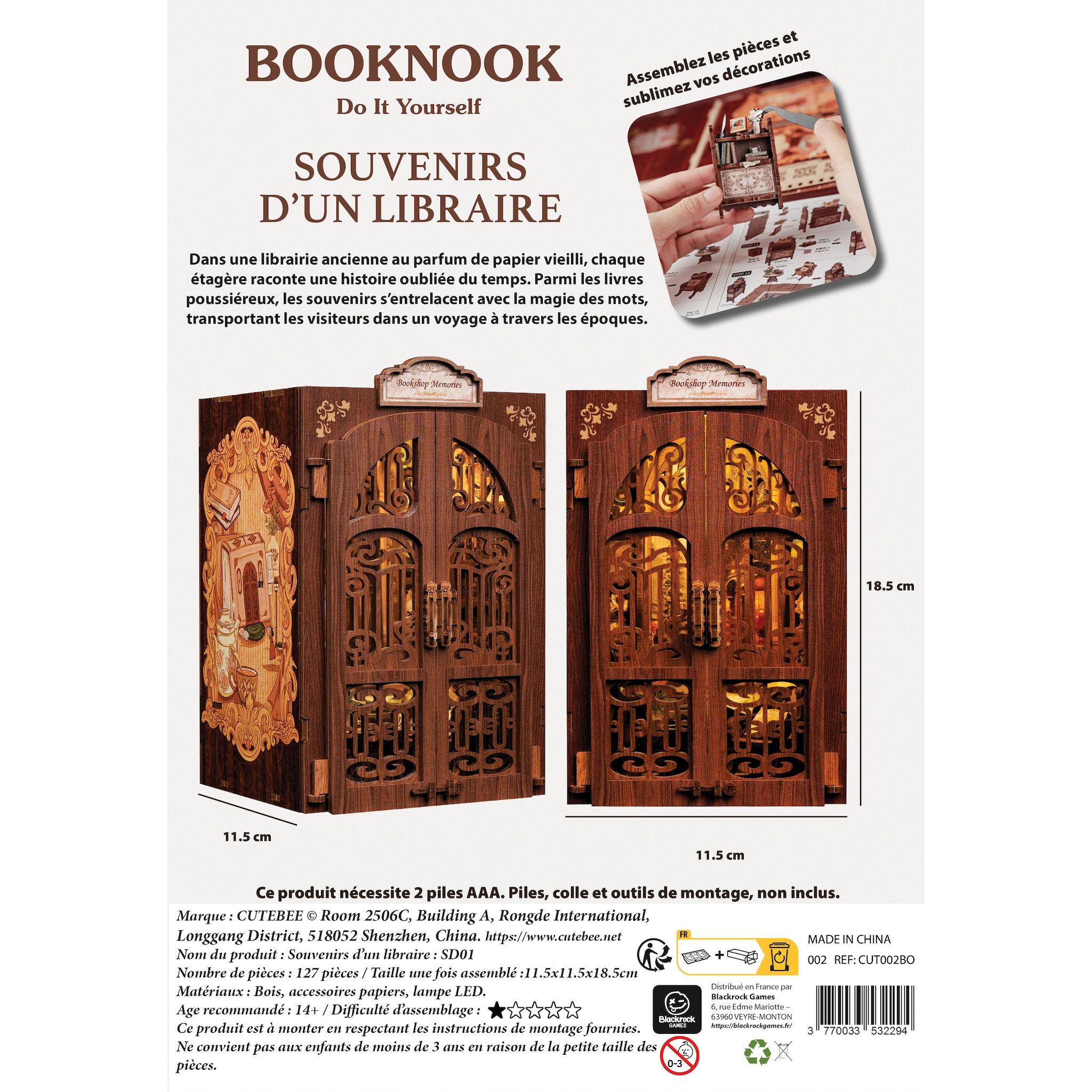 Voir la diapositive 3 : BLACKROCK GAMES Booknook Souvenir d'un libraire - Armoire à assembler