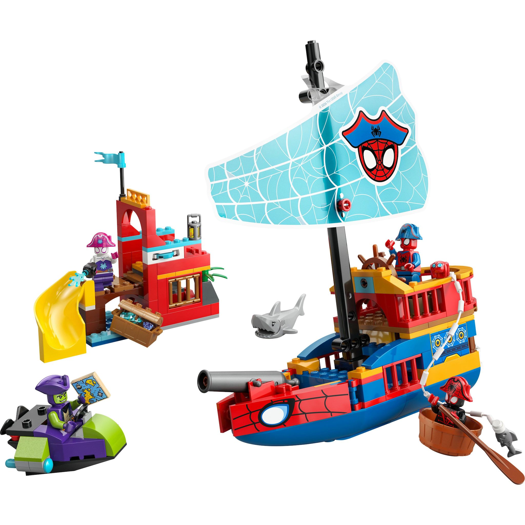Voir la diapositive 2 : LEGO Marvel 11208 - Le Bateau pirate d'équipe Spidey