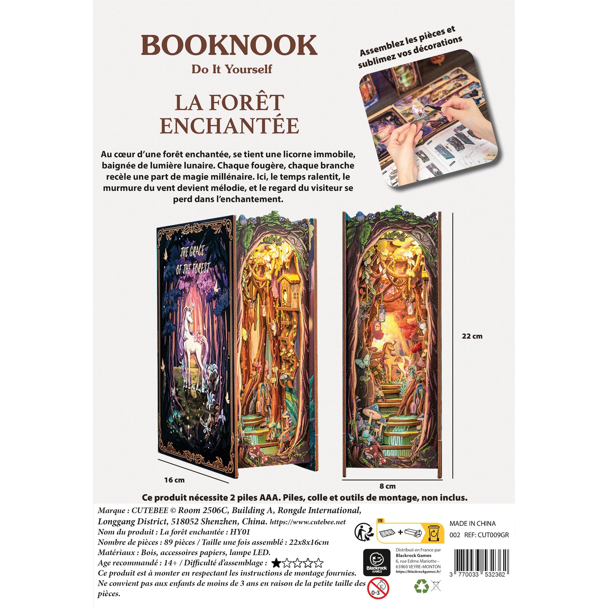 Voir la diapositive 3 : BLACKROCK GAMES Booknook La forêt enchantée - Livre à assembler