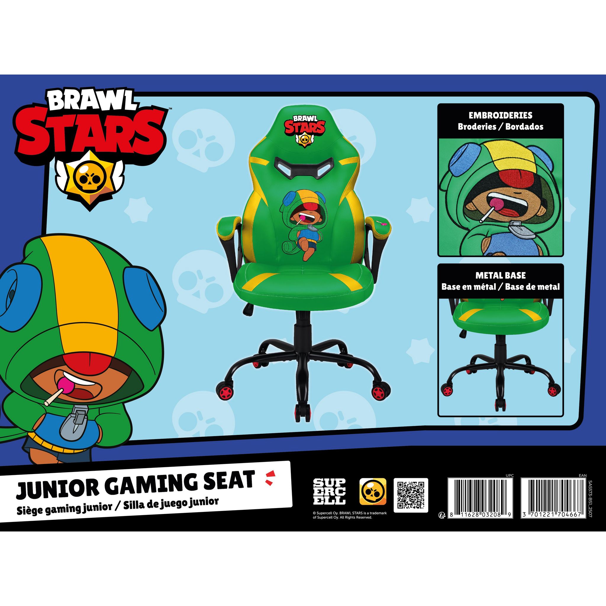 Voir la diapositive 2 : SUBSONIC Siège Gaming Junior Brawl Star Vert