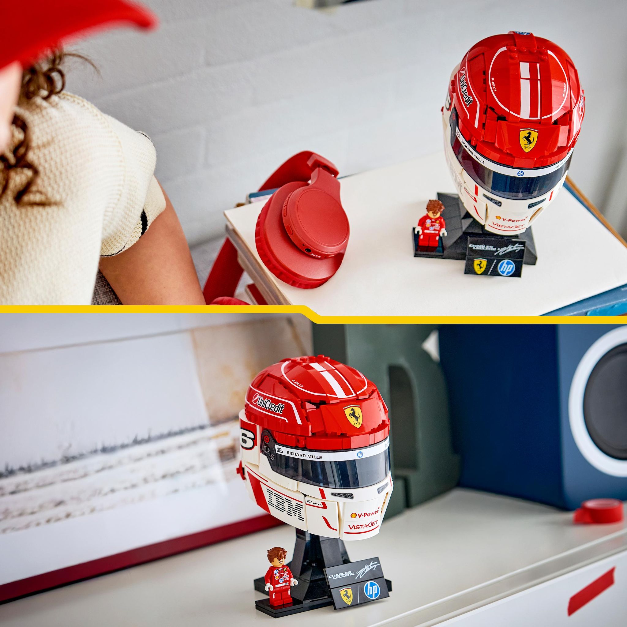 Voir la diapositive 5 : LEGO Editions 43014 - Casque de Charles Leclerc Scuderia Ferrari HP