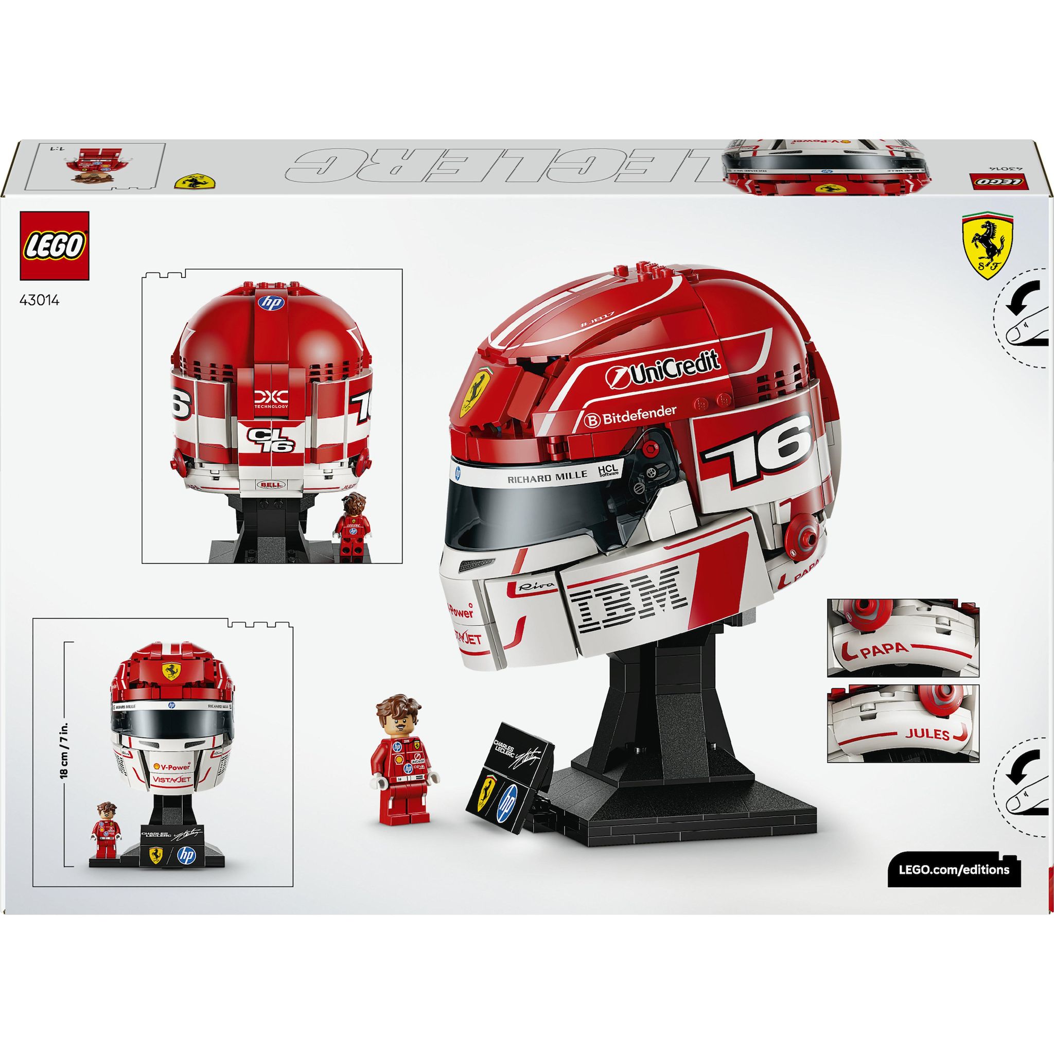Voir la diapositive 7 : LEGO Editions 43014 - Casque de Charles Leclerc Scuderia Ferrari HP