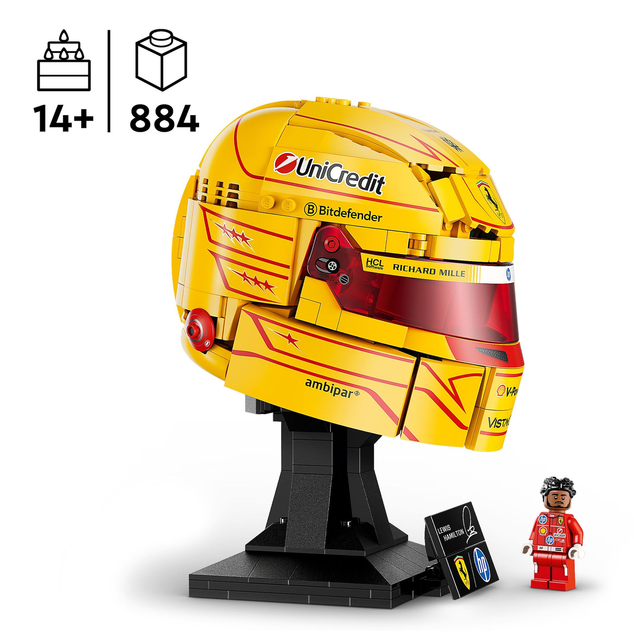 Voir la diapositive 2 : LEGO Casque de Lewis Hamilton Scuderia Ferrari HP
