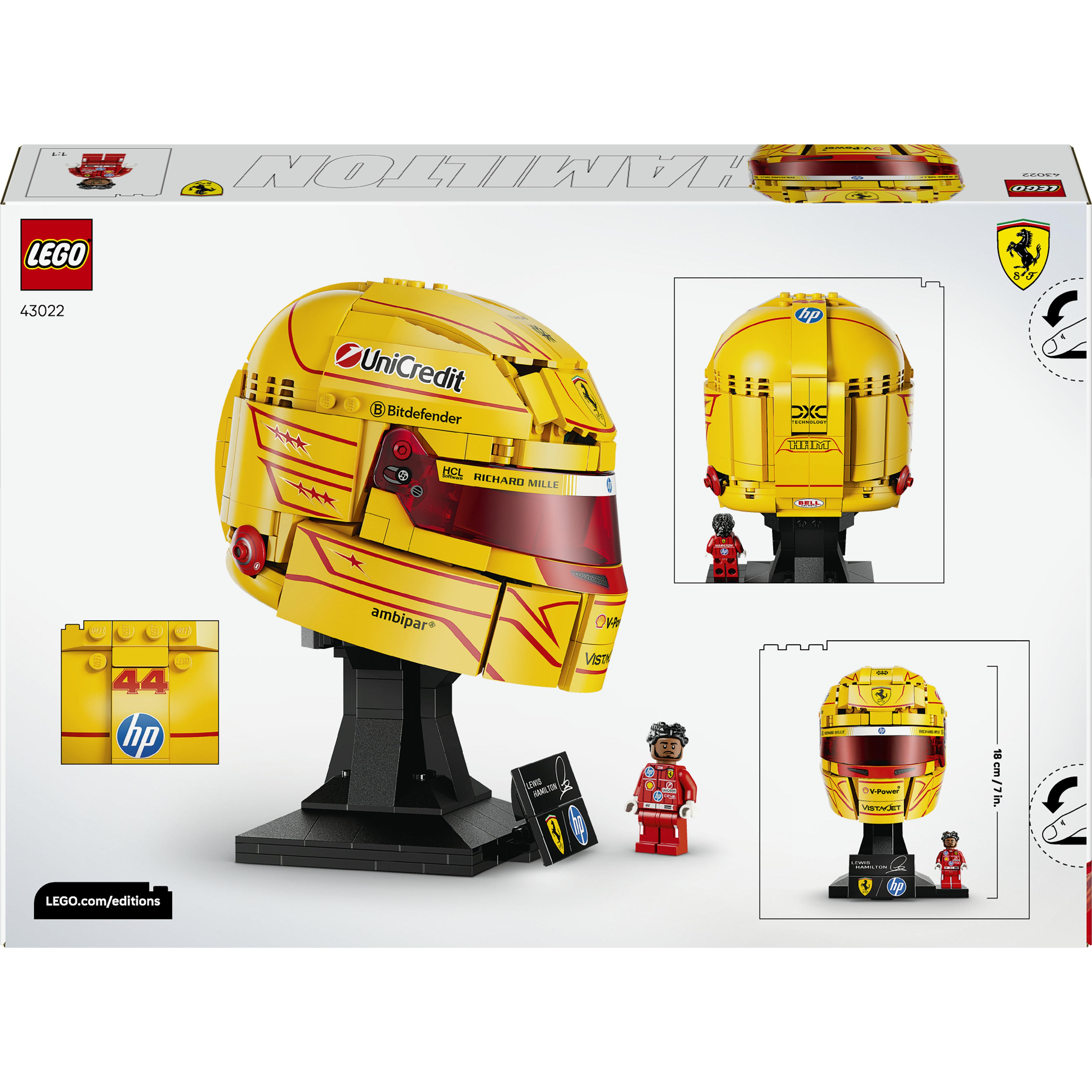 Voir la diapositive 7 : LEGO LEGO Editions 43022 Scuderia Ferrari HP Casque de Lewis Hamilton - Maquette de Produit F1