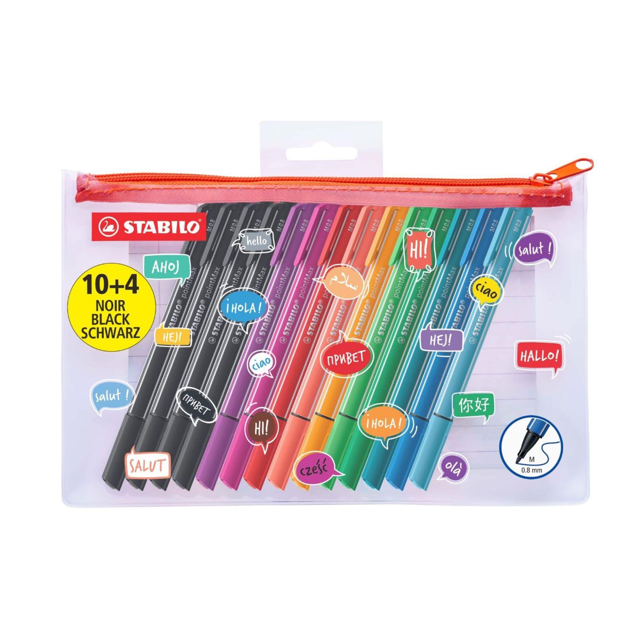 STABILO Trousse Stylos x14 PointeMax Nylon 0,8mm