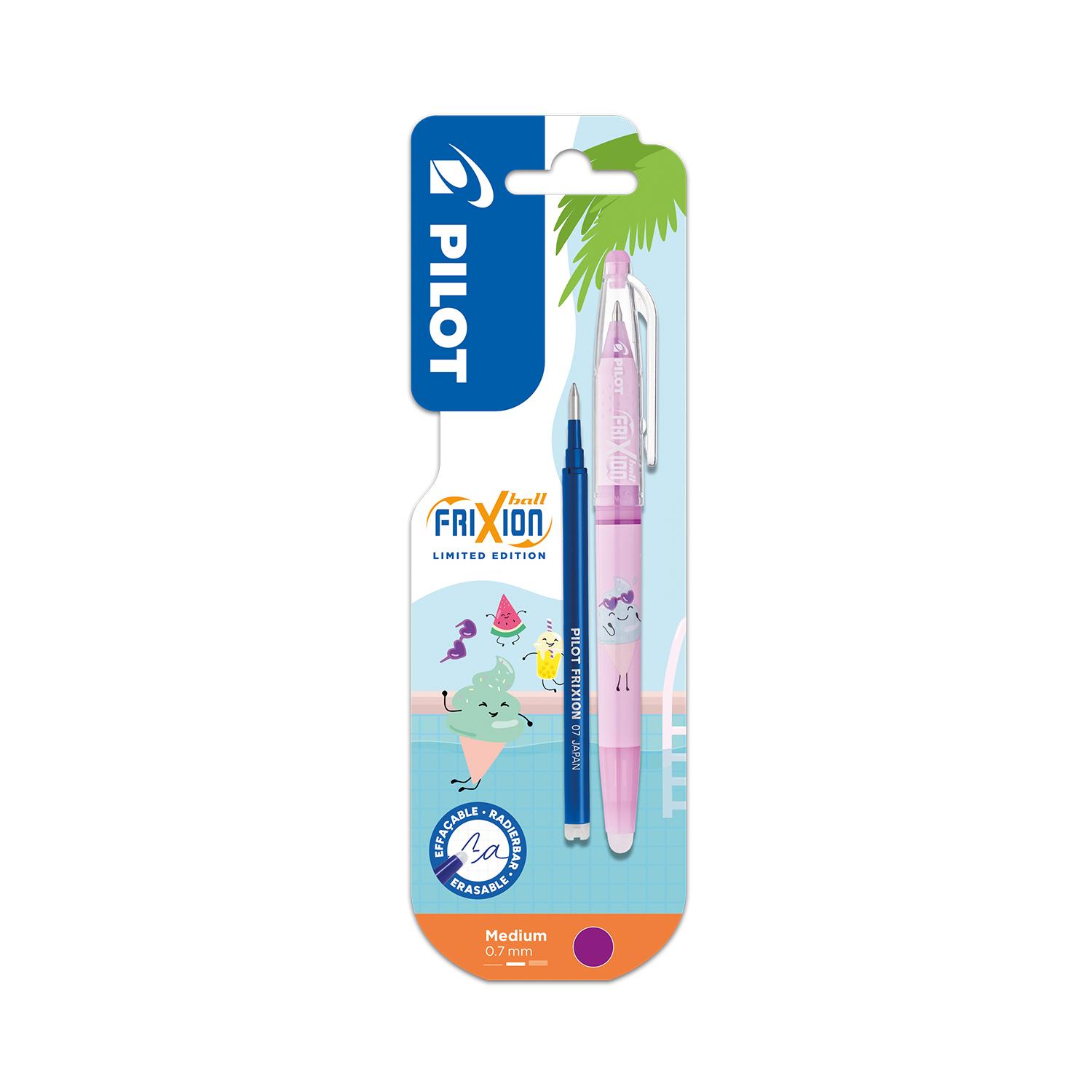 PILOT Stylo Frixion Ball Rose encre Violet + recharge - Pool Party