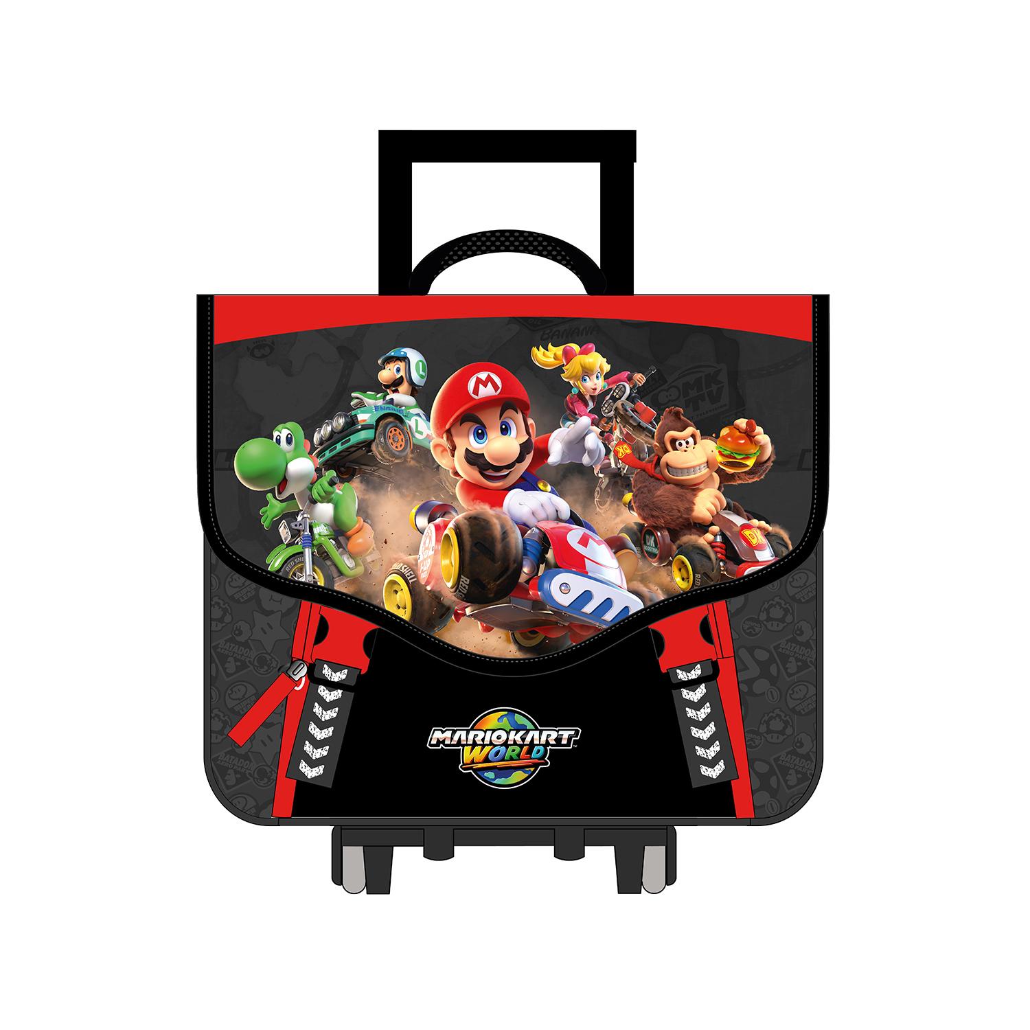 LA PLUME DORÉE Cartable à roulettes Mario Word 41cm
